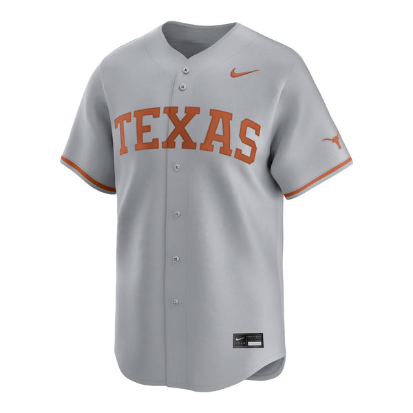Custom NIL Nike Texas Longhorns Baseball Wolf Grey Jersey