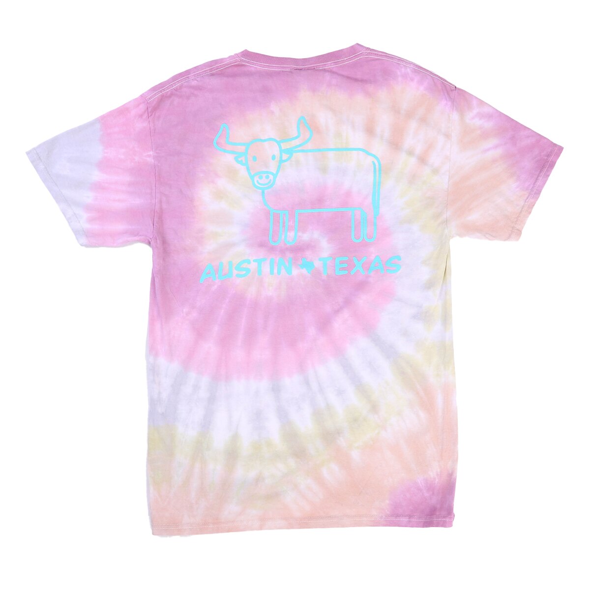Austin Hometown Steer Tie Dye Tee - Pink