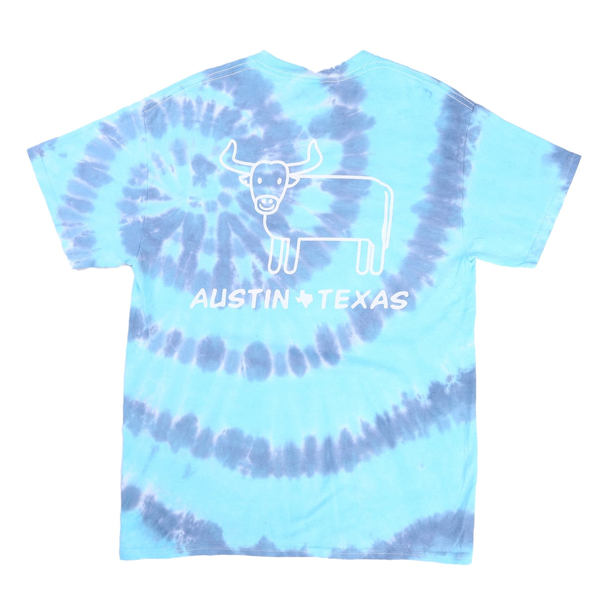 Austin Hometown Steer Tie Dye Tee - Blue