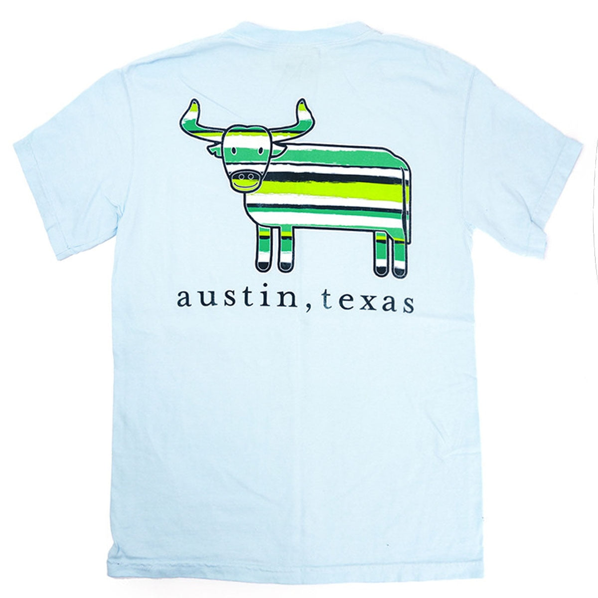 Comfort Colors Austin Texas Stripe Steer Tee