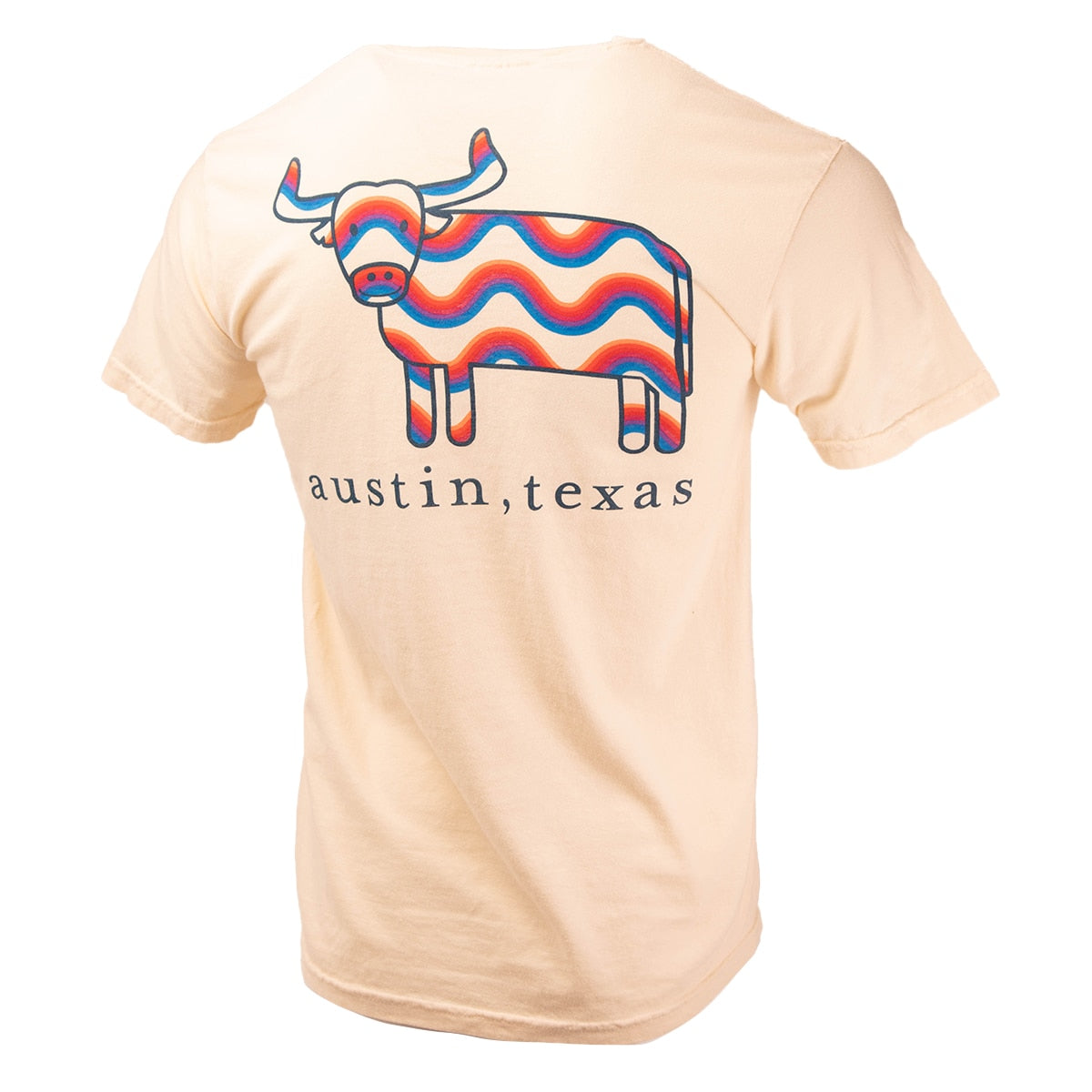 Comfort Color Steer Austin Rainbow Squiggle Tee
