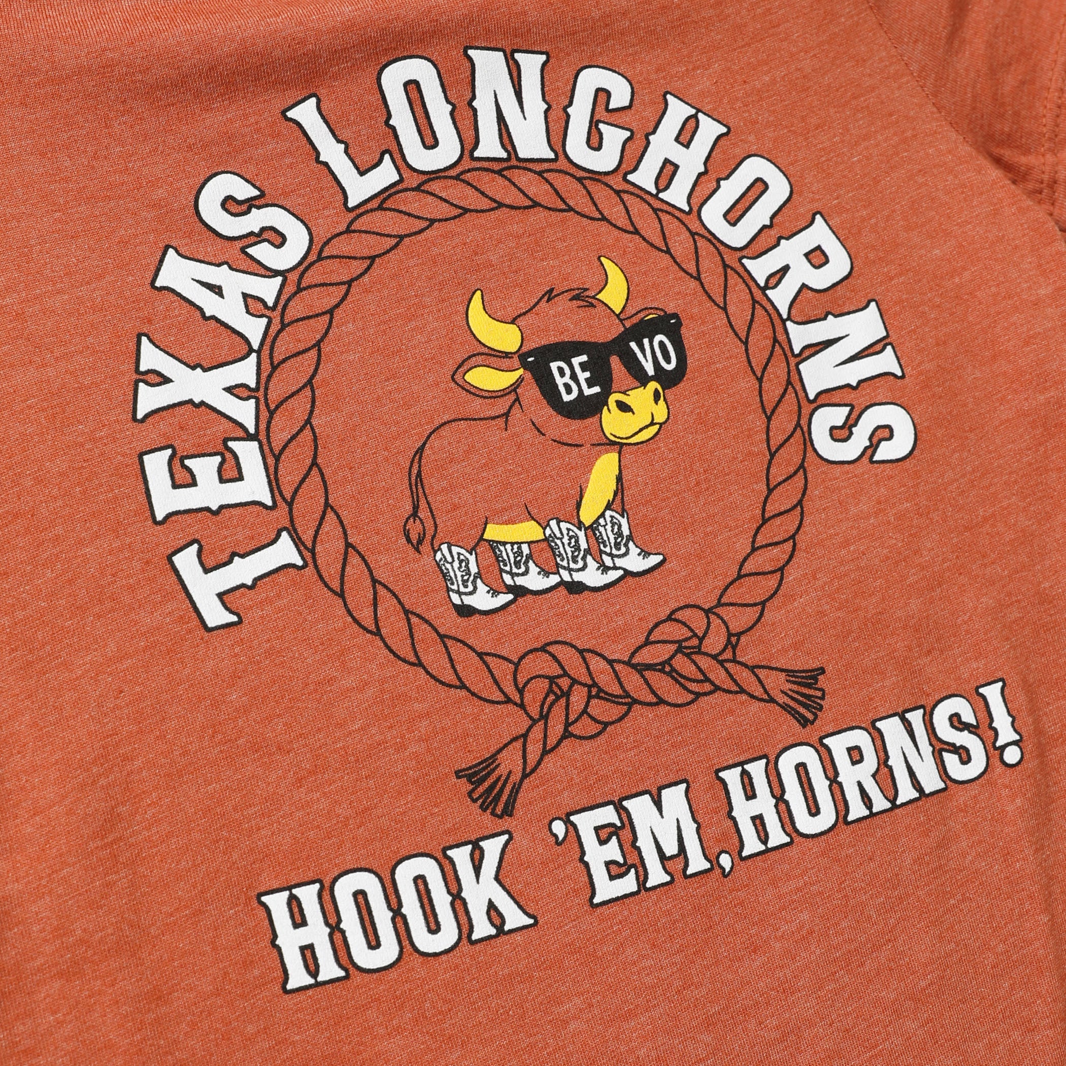 Infant Texas Longhorns Bevo with Sunglasses Romper