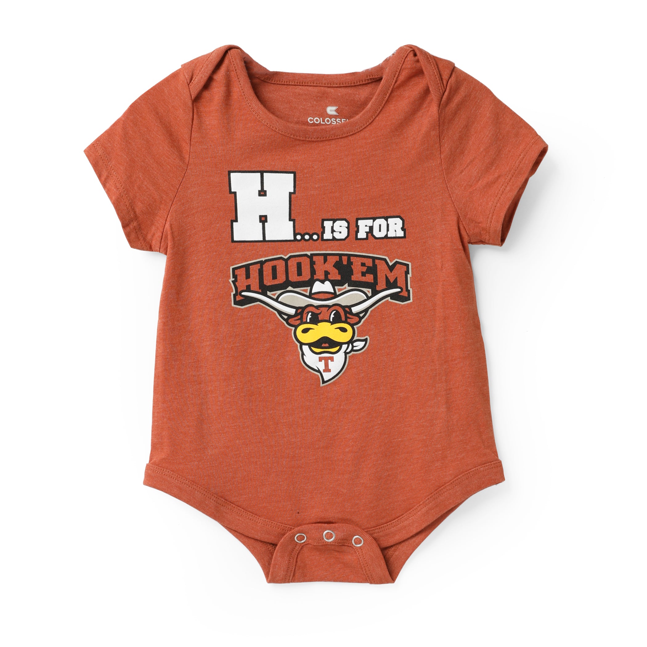 Infant Texas Longhorns H is for Hook 'em Romper