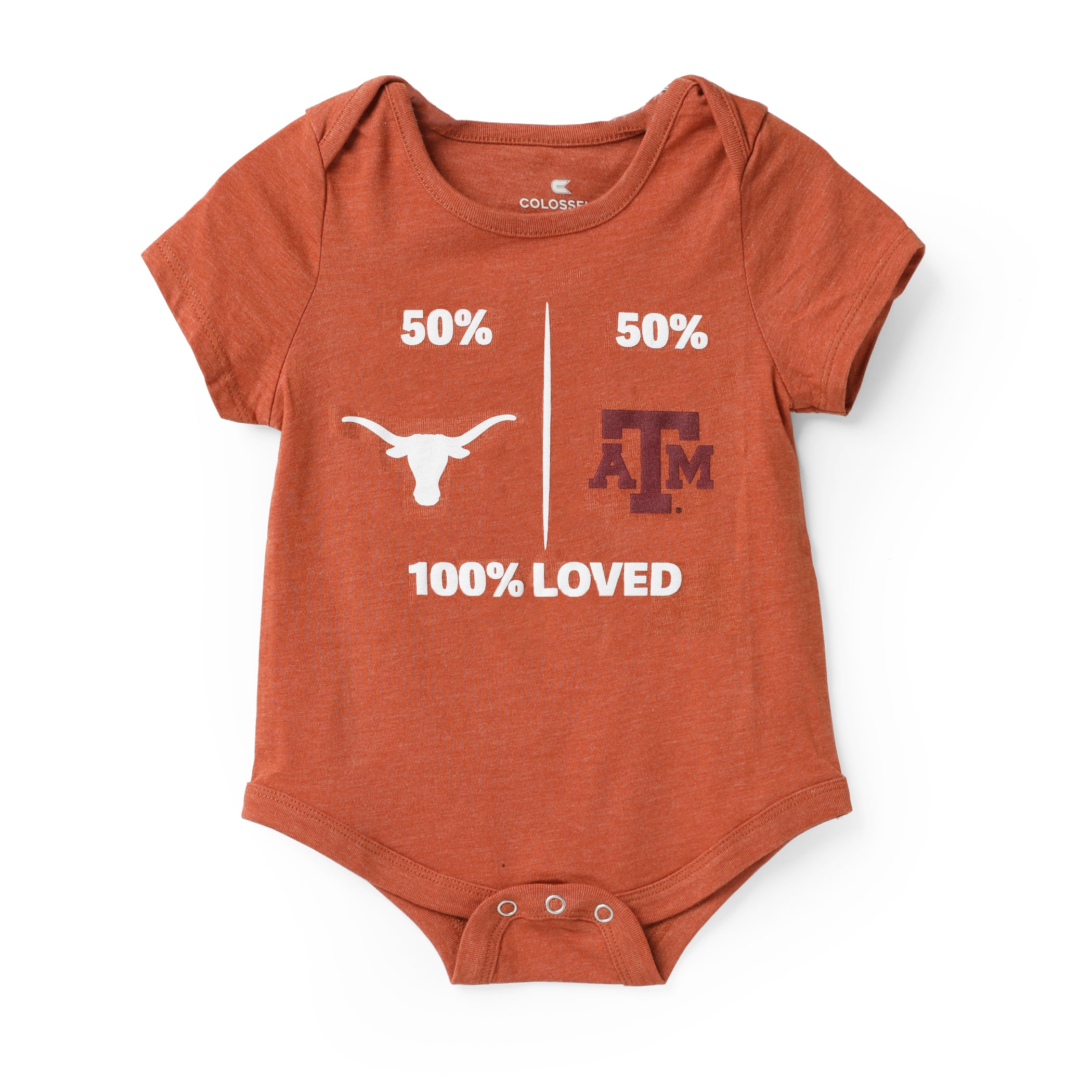 Infant Texas Longhorns 100% Loved Romper