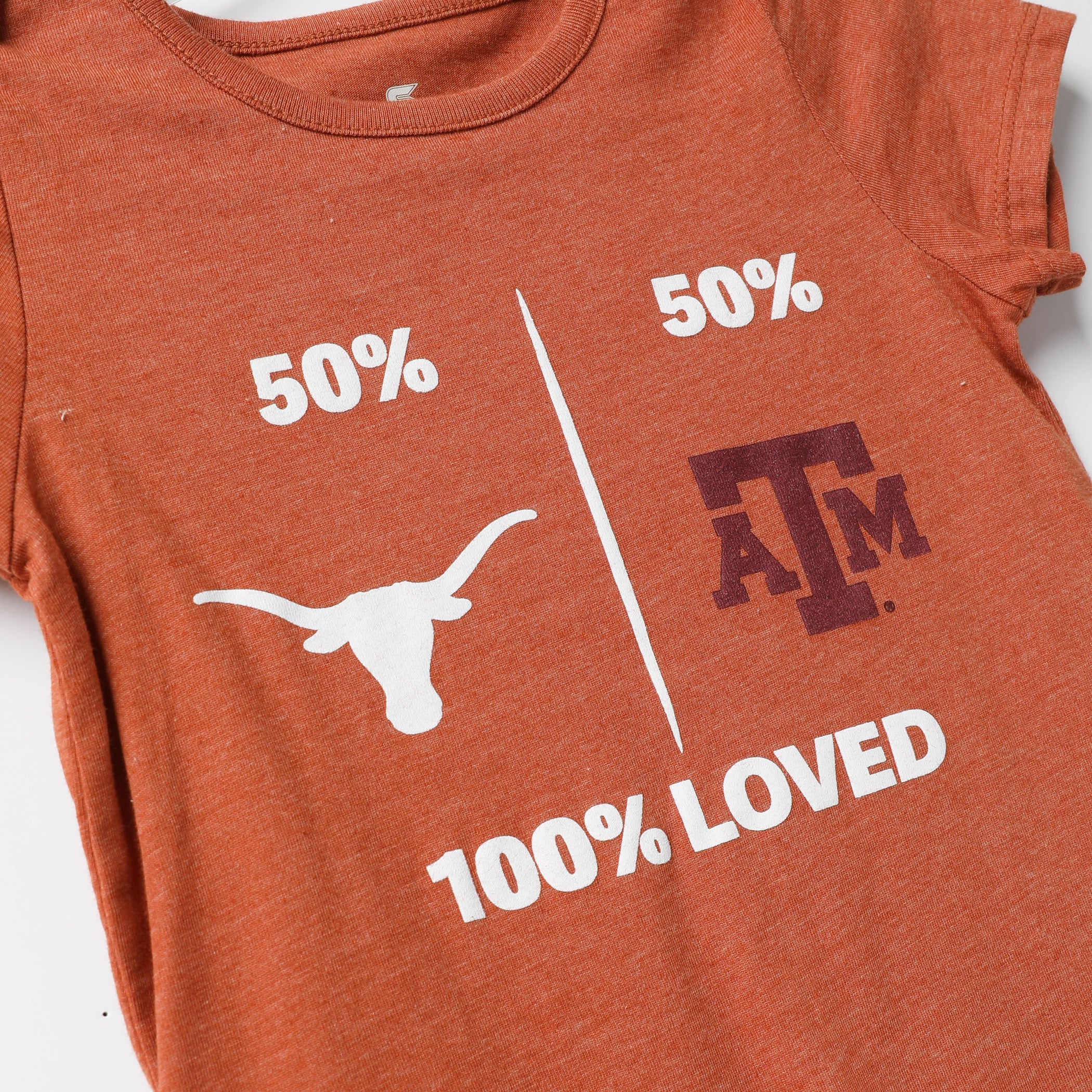 Infant Texas Longhorns 100% Loved Romper
