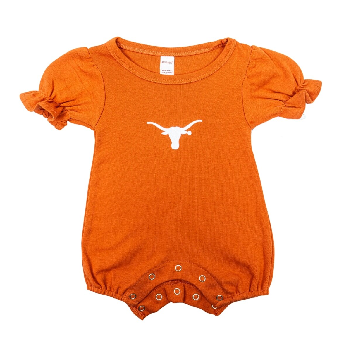 Infant Texas Longhorns Puff Sleeve Romper