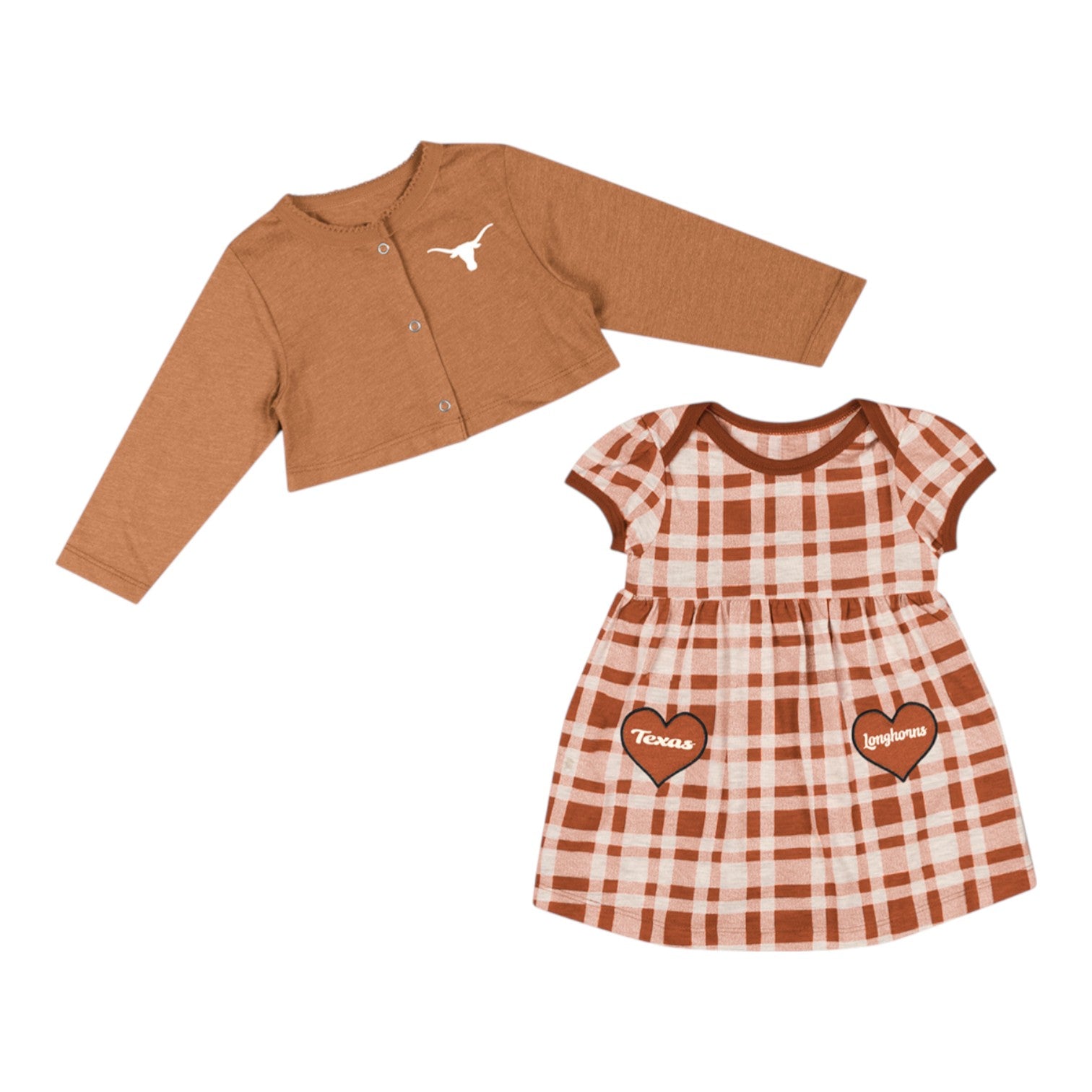 Texas Longhorns Marceline Plaid Dress Cardigan Set