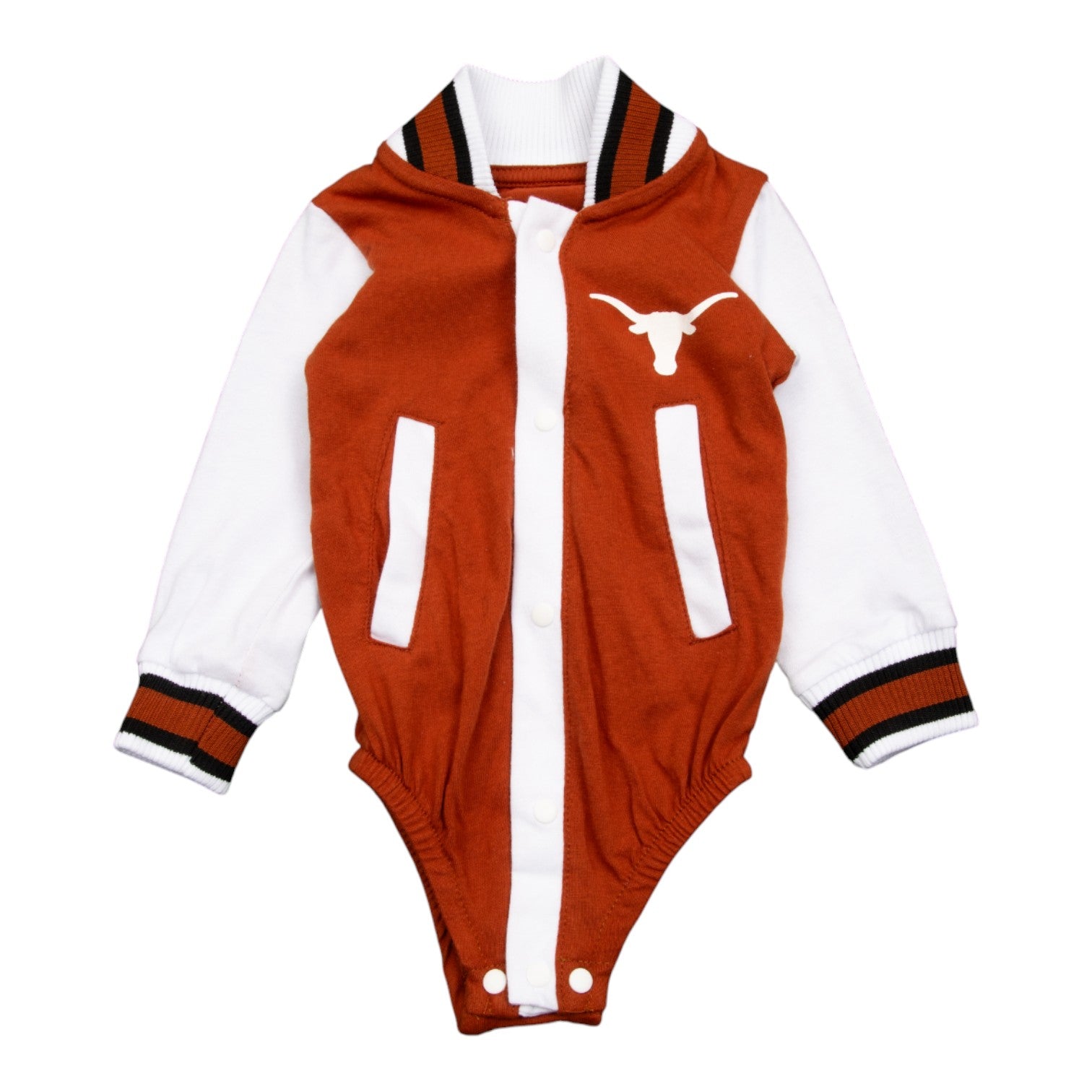 Infant Texas Longhorns Bell Rings Varsity Onesie