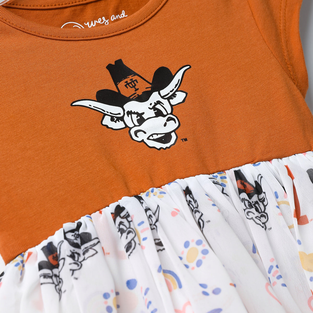 Infant Texas Longhorns All Over Vault Print Princess Dress
