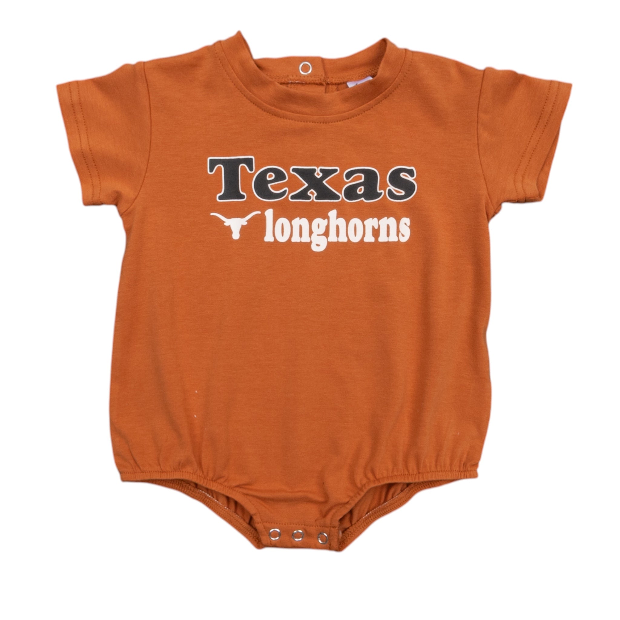 Infant ZooZatZ Texas Longhorns Long Bubble Romper Burnt Orange