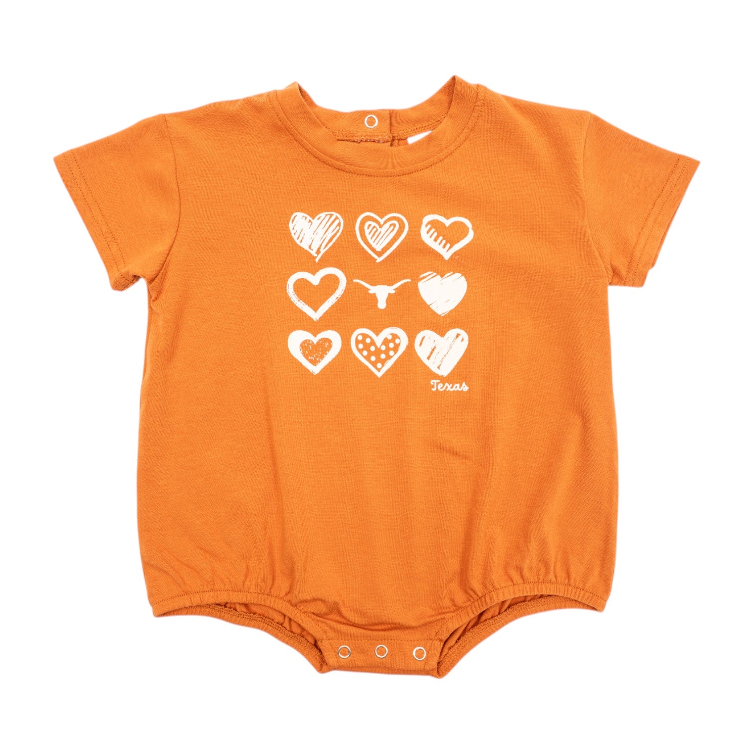 Infant ZooZatZ Texas Longhorns Heart Print Romper
