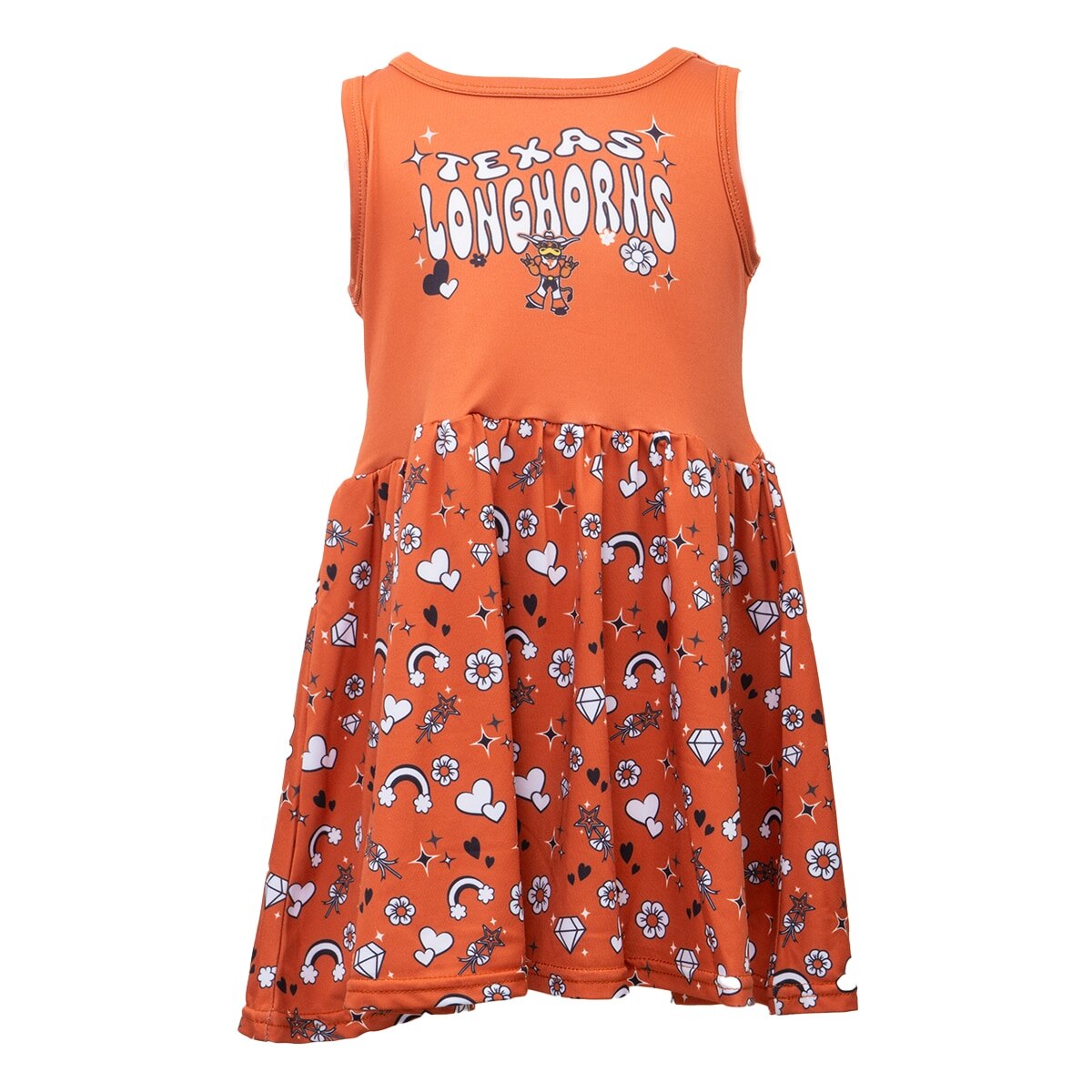 Toddler Zoozatz Texas Longhorns Rainbow Mesh Dress