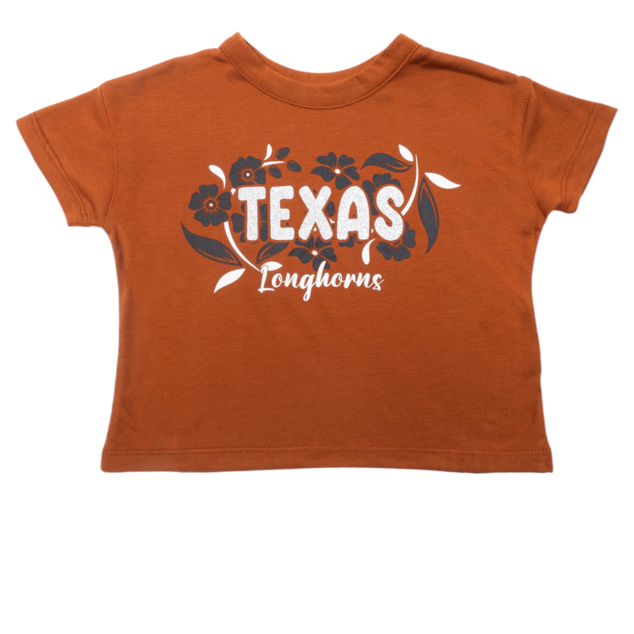 Toddler Texas Longhorns Grace Glitter Short Sleeve Tee Burnt Orange