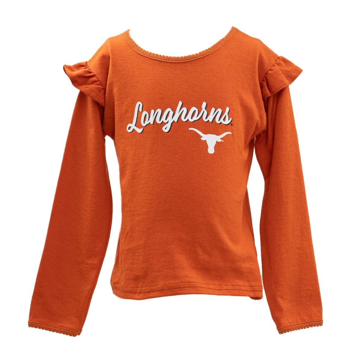 Toddler Texas Longhorns Ruffle Shoulder Tee
