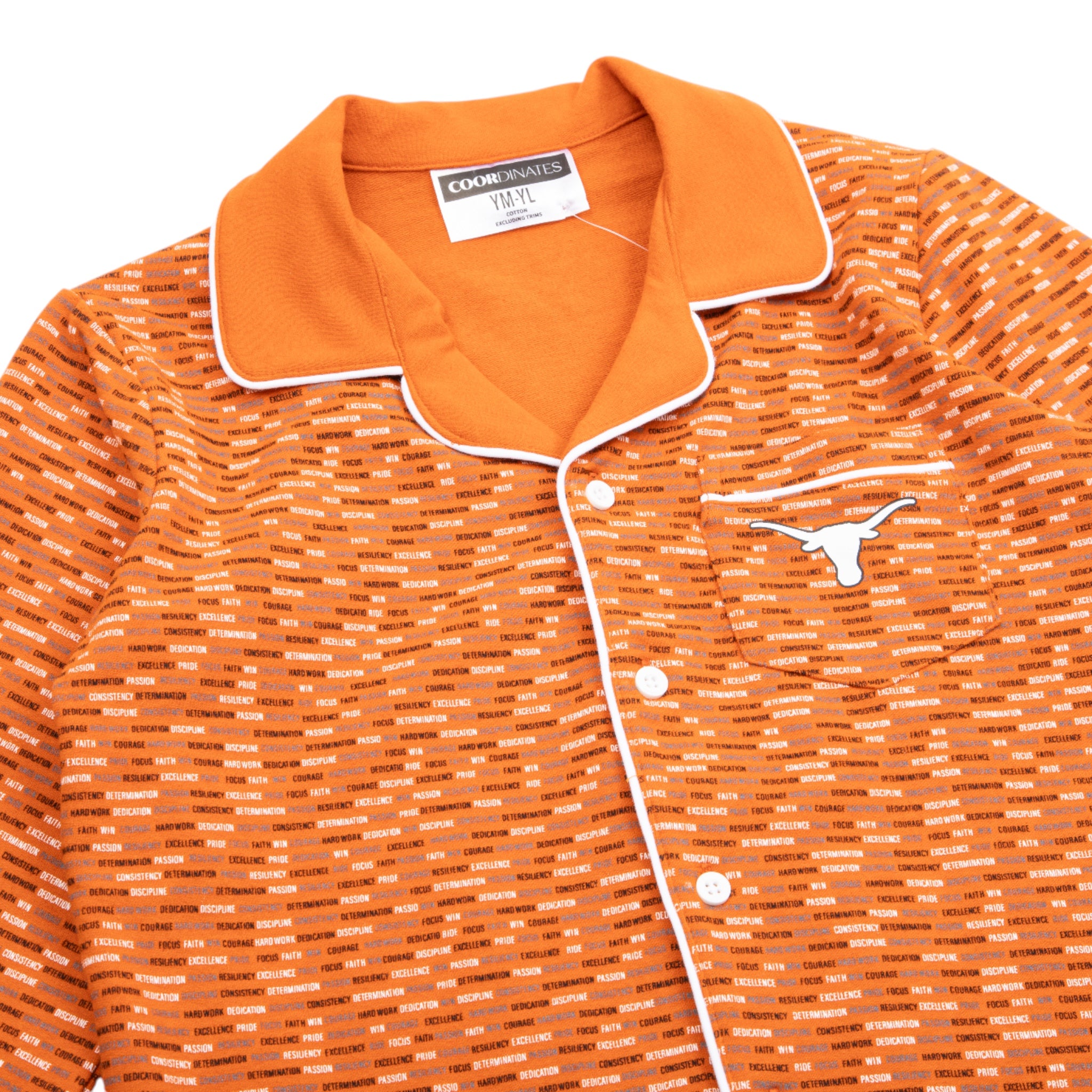 Youth Texas Longhorns Long Sleeve Button Down Pajama Set