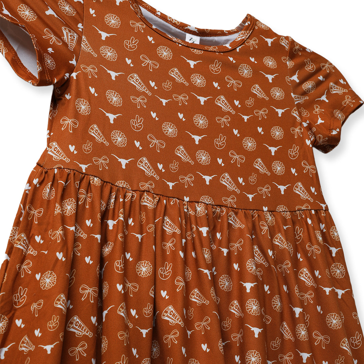 Toddler ZooZatZ Texas Longhorns Short Sleeve All Over Print Dress