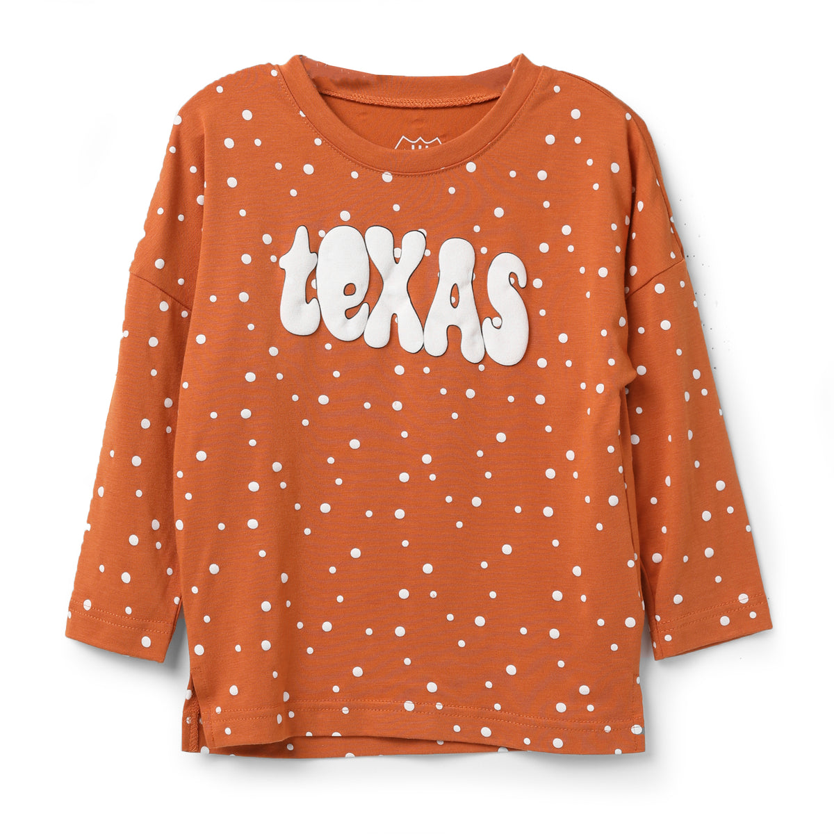 Toddler Texas Longhorns Girl's Polka Dot Long Sleeve Top
