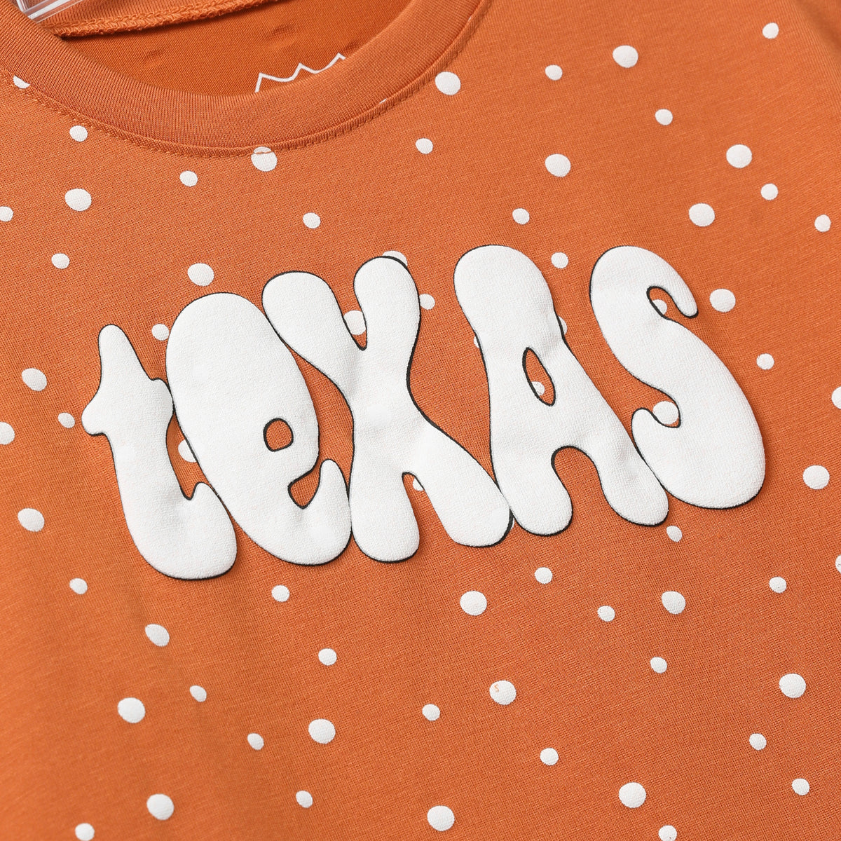 Toddler Texas Longhorns Girl's Polka Dot Long Sleeve Top