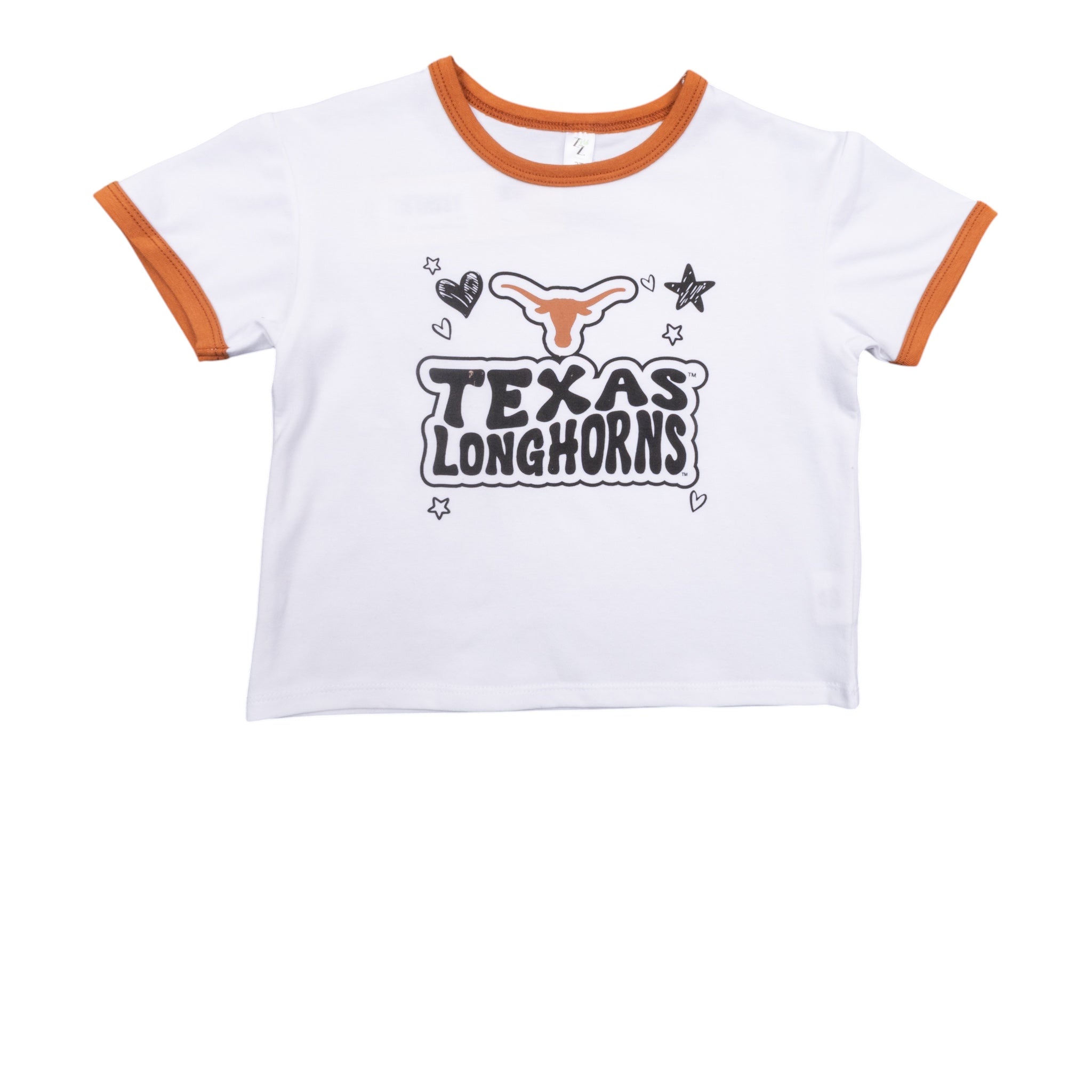 Toddler ZooZatZ Texas Longhorns Heart Camper Tee White