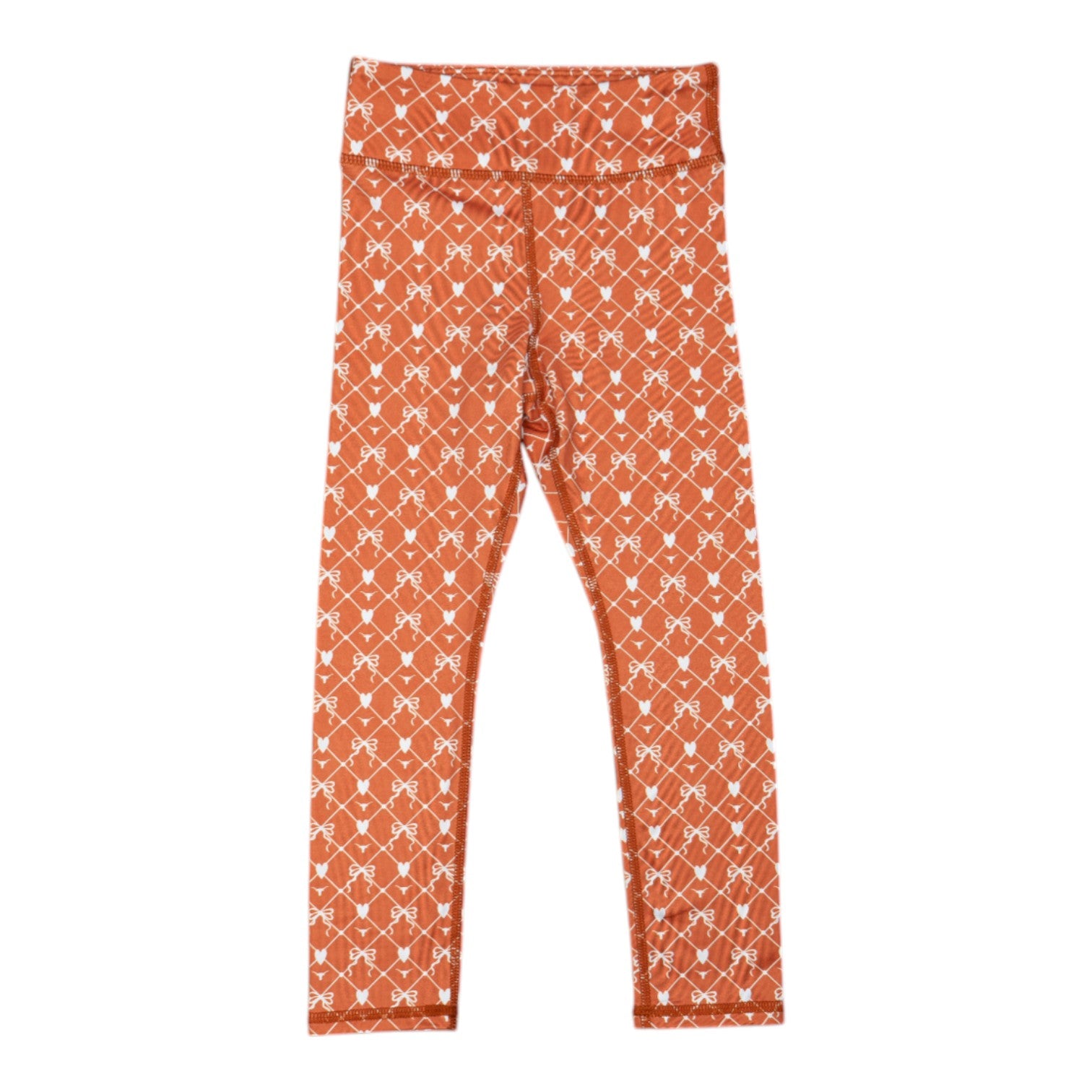 Toddler Texas Longhorns Bow Heart Print Leggings