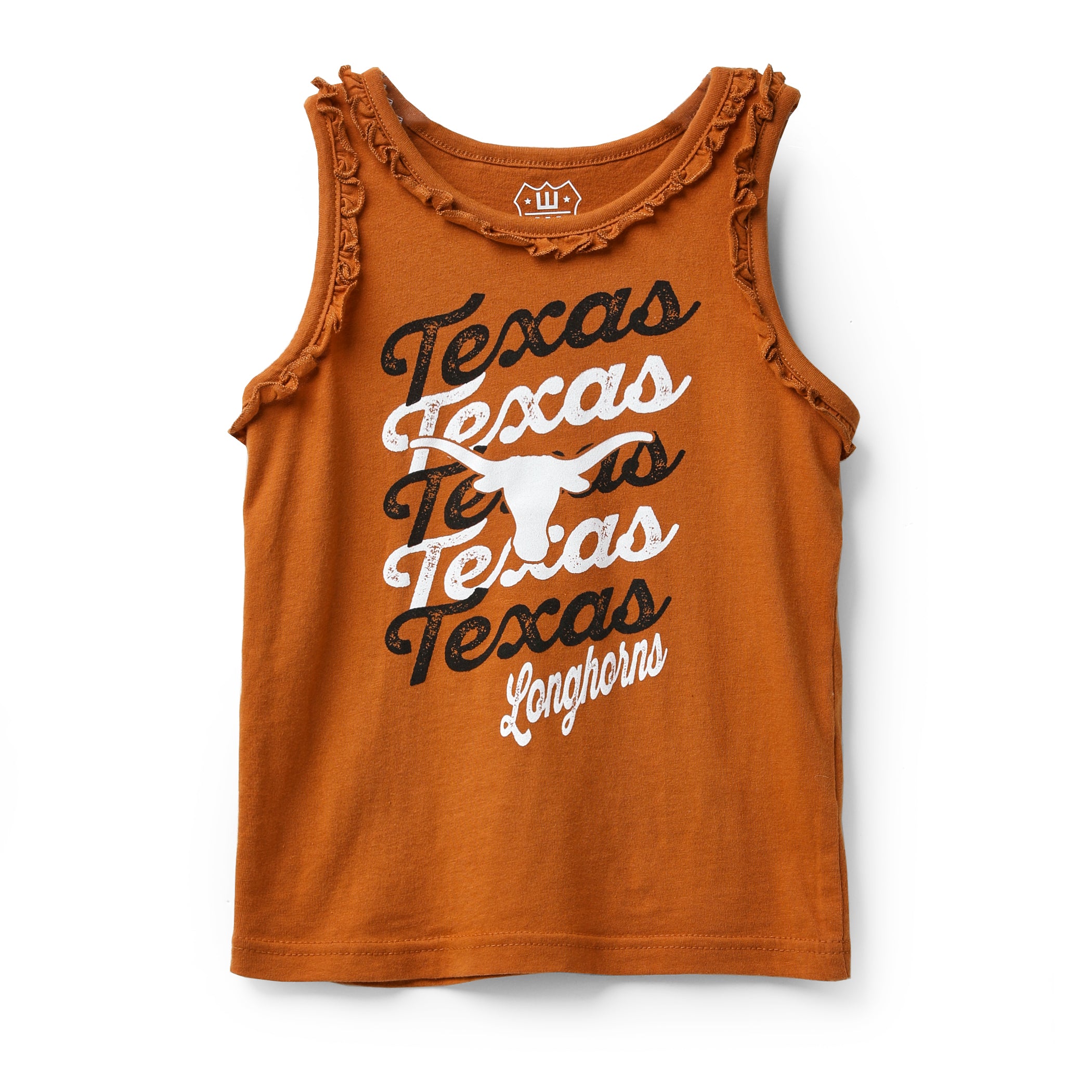 Toddler Texas Longhorns Girl's Ruffle Tank Top