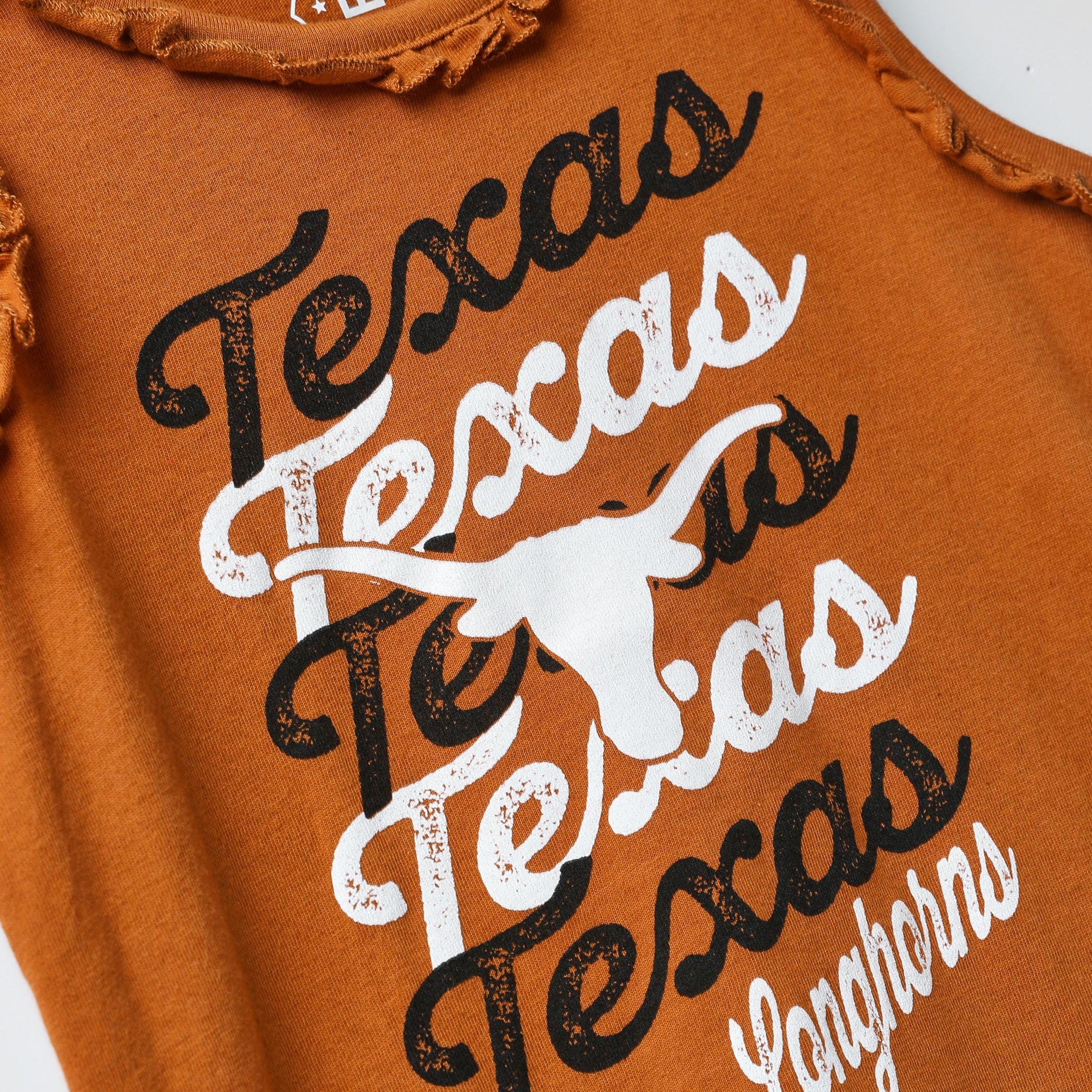 Toddler Texas Longhorns Girl's Ruffle Tank Top