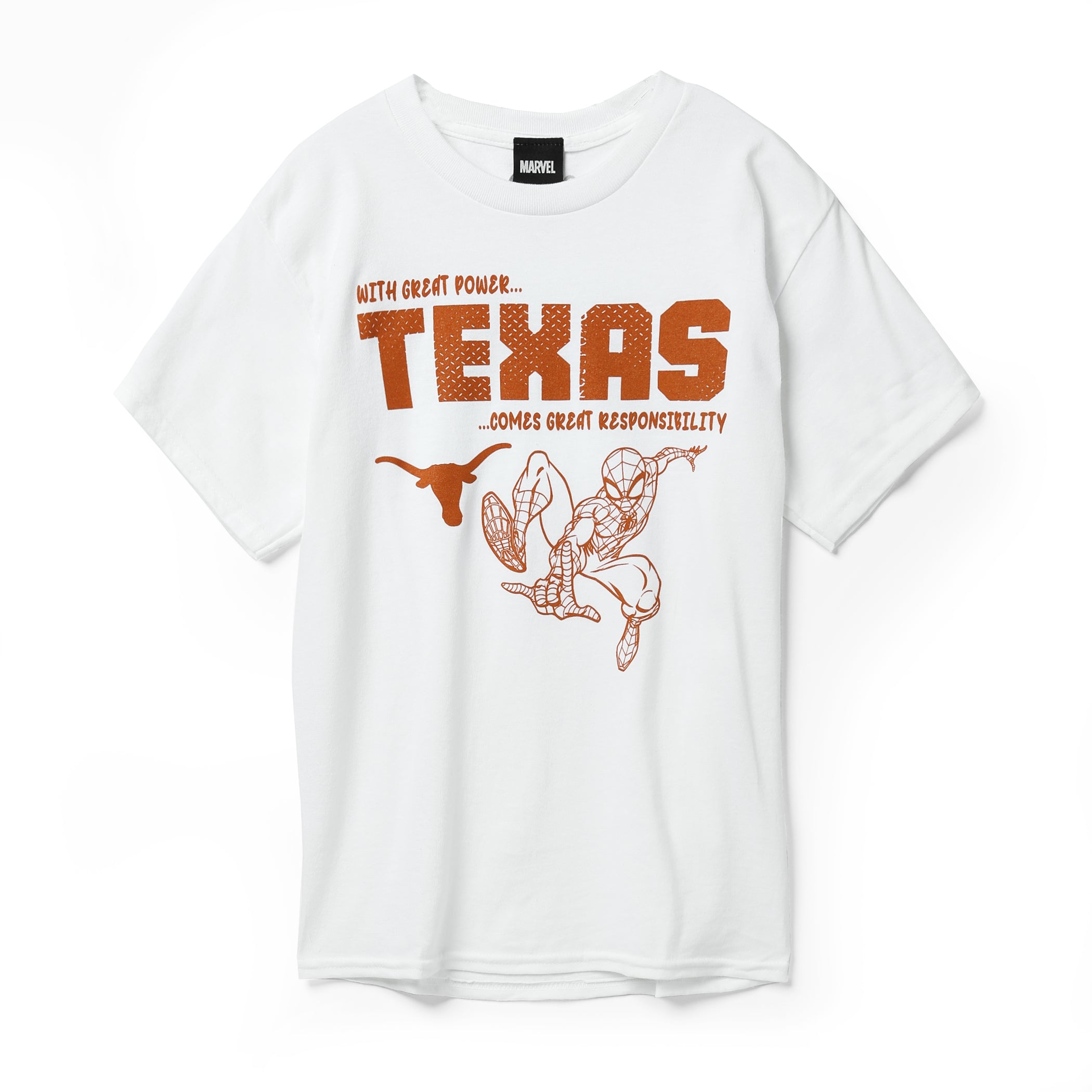 Youth Texas Longhorns Spiderman Shoot Webs Tee