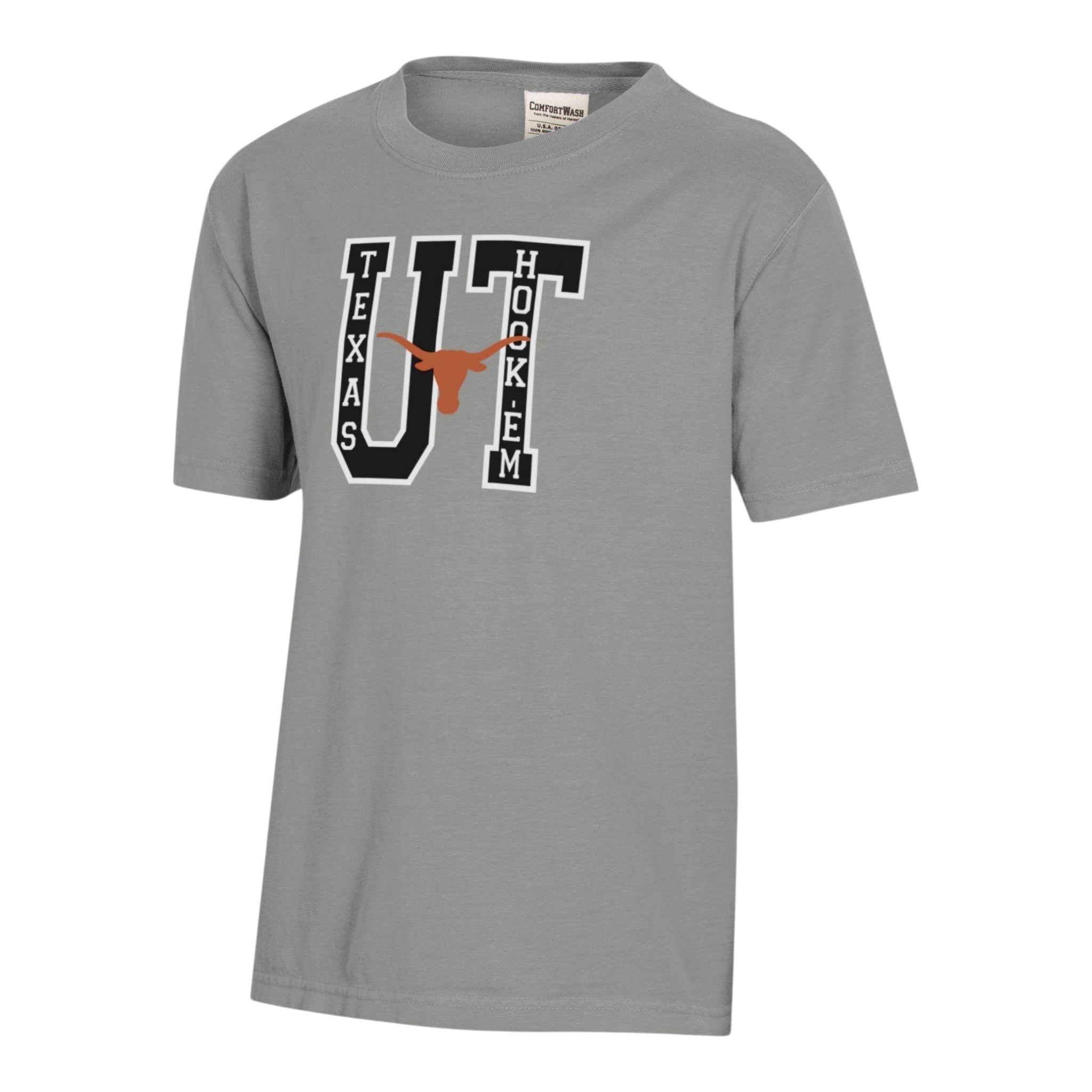 Youth Texas Longhorns Hook' Em ComfortWash Tee