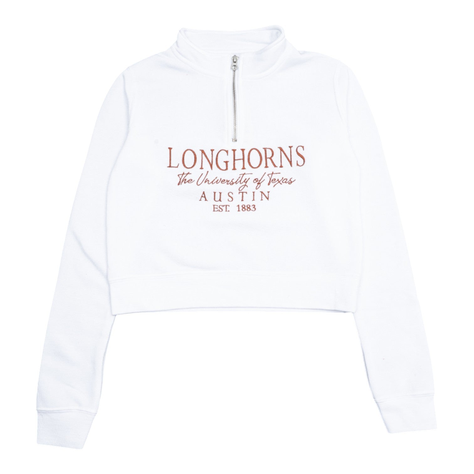 Youth ZooZatZ Longhorns Quarter Zip Embroidered Crop