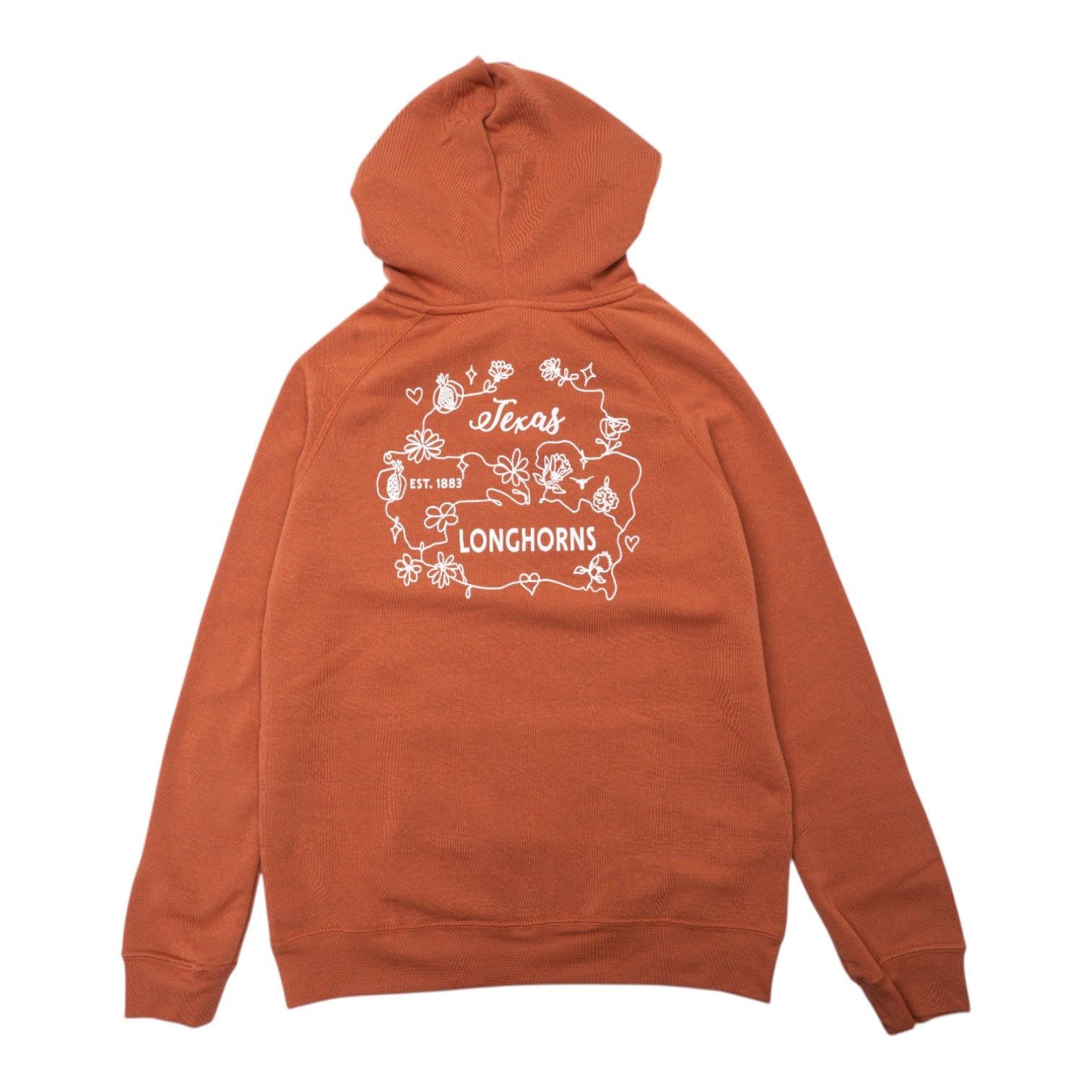 Youth Texas Longhorns Fleece Heart Print Hoodie