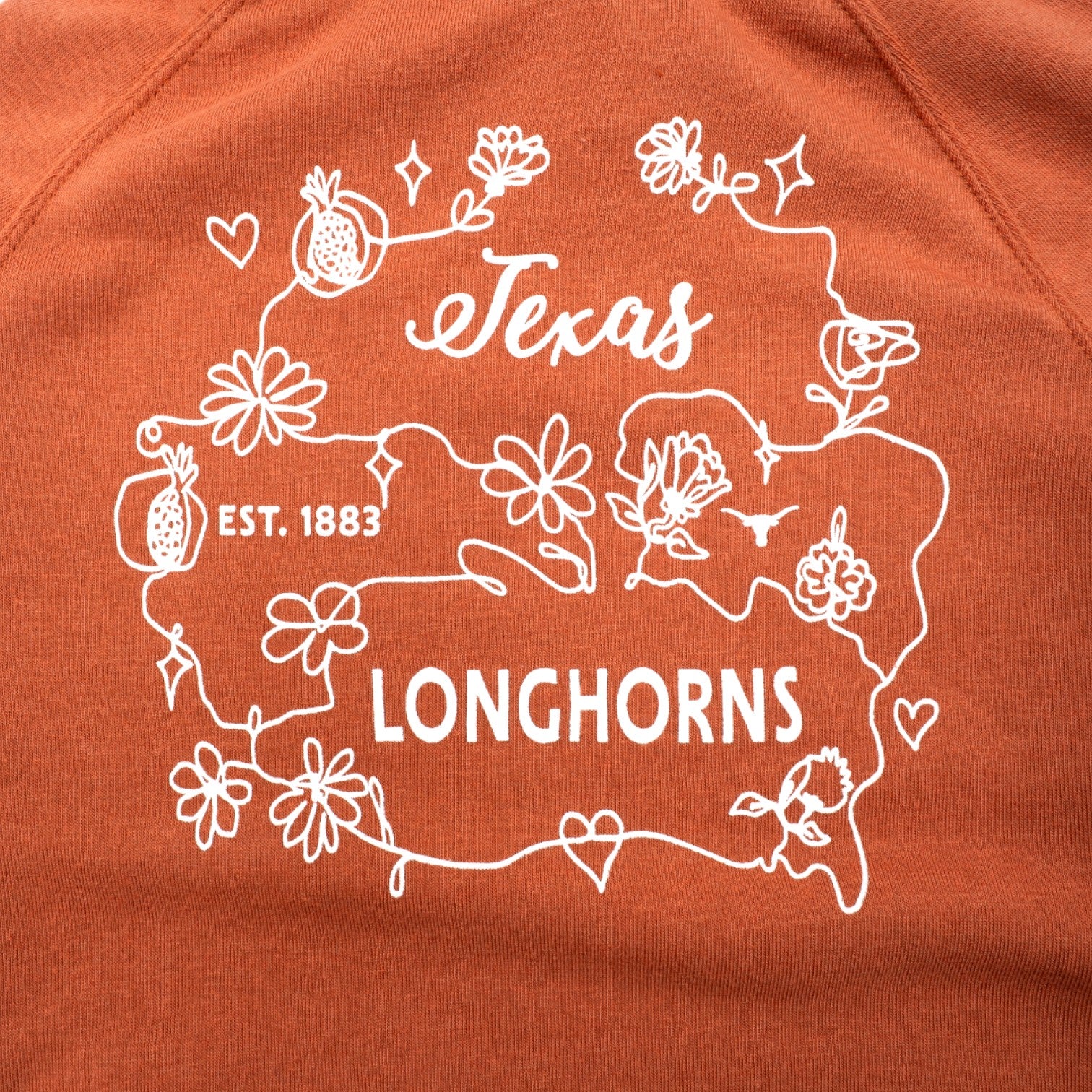 Youth Texas Longhorns Fleece Heart Print Hoodie