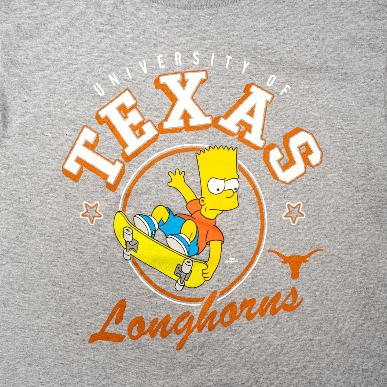 Youth Texas Longhorns Bart Simpson Skateboard Bart Tee