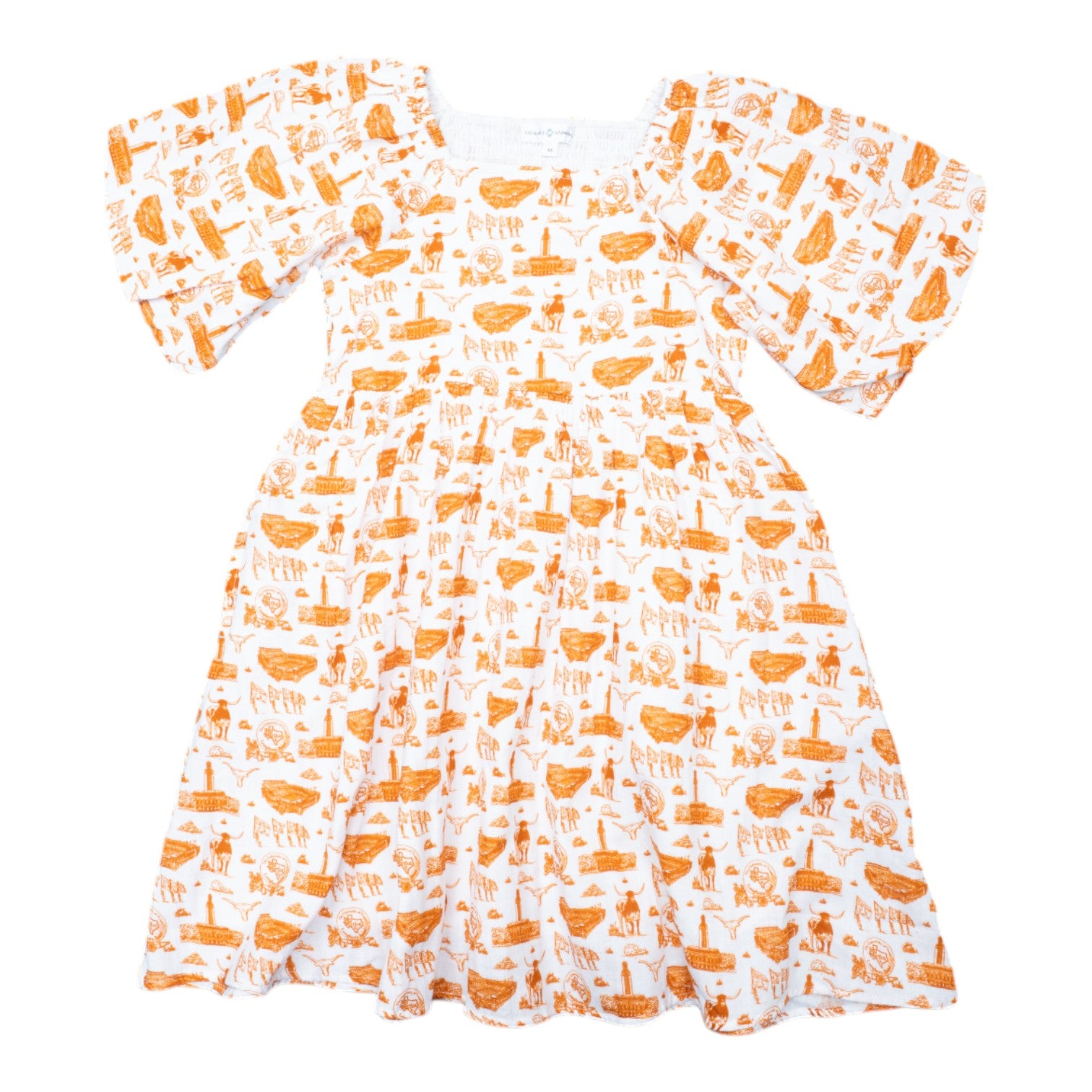 Stewart Simmons The Girls Team Toile Puff Sleeve Dress