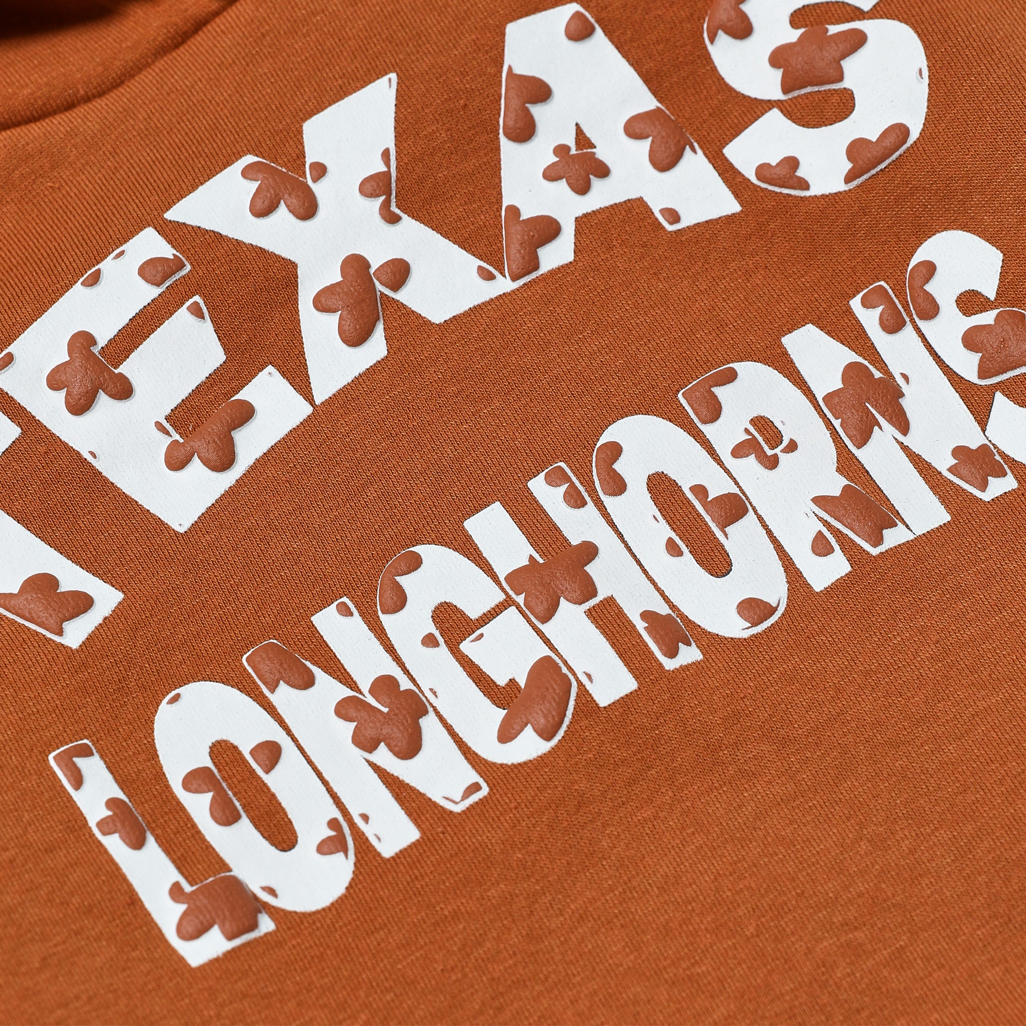 Youth ZooZatZ Texas Longhorns Cropped Puff Flower Hoodie