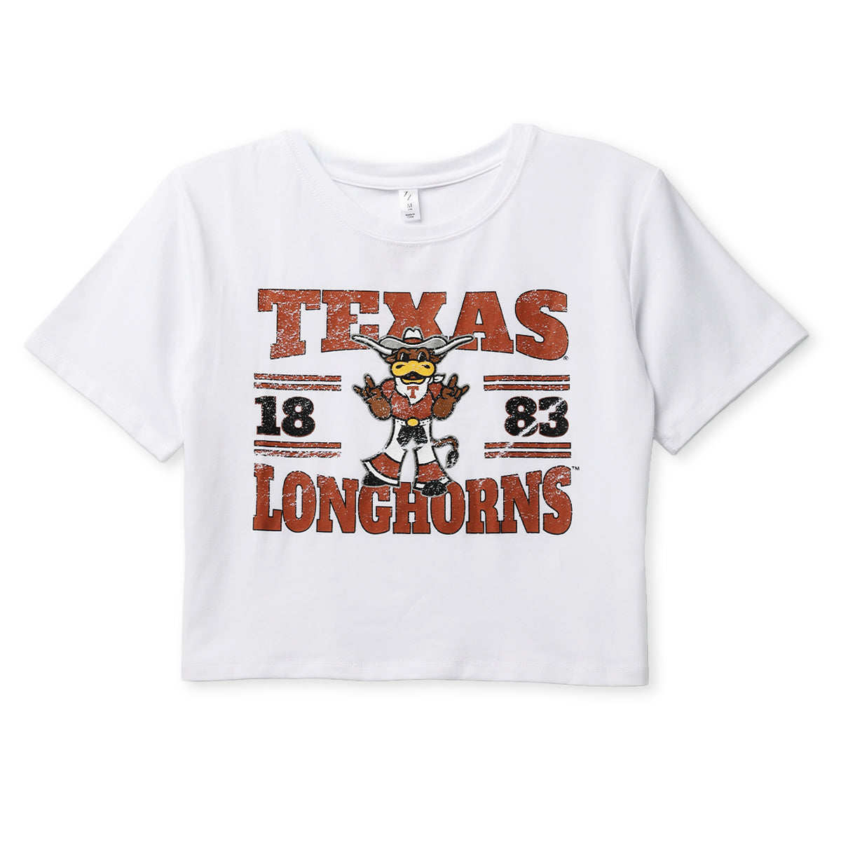ZooZatZ Youth Texas Longhorns Hook Em Crop Tee
