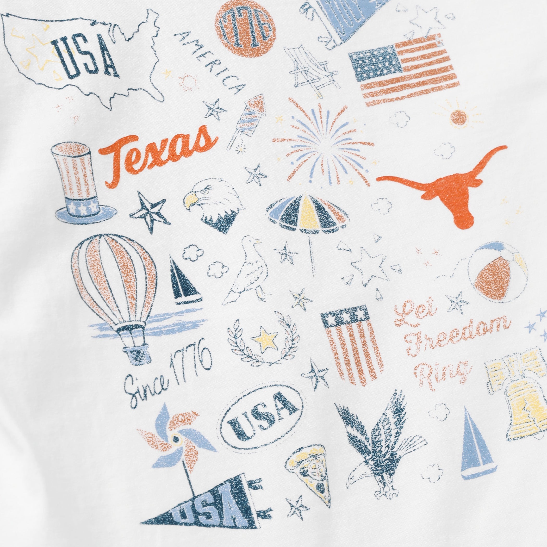 Youth Texas Longhorns Let Freedom Ring ComfortWash Tee