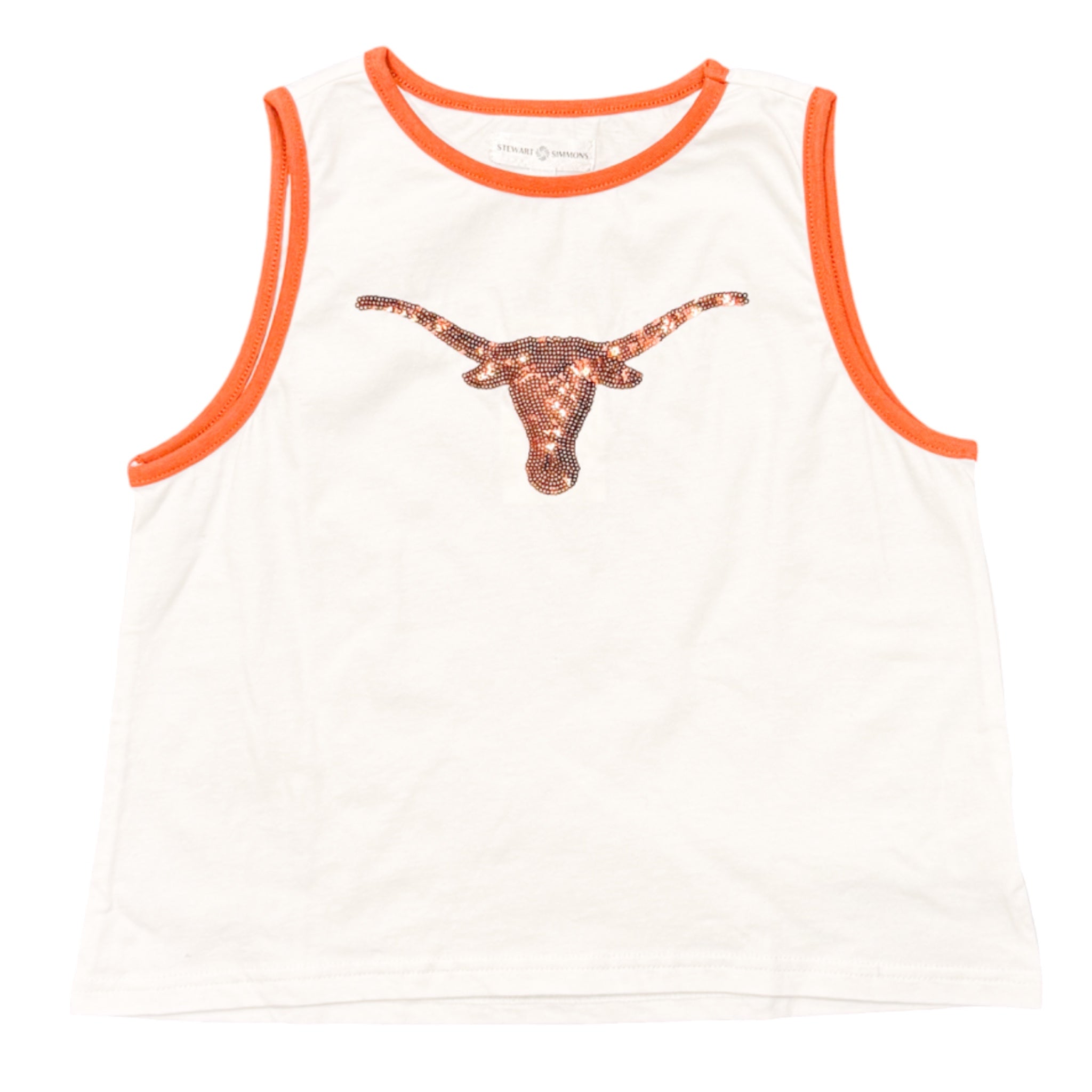 Youth Stewart Simmons Texas Longhorns Stands Sequin Tank White
