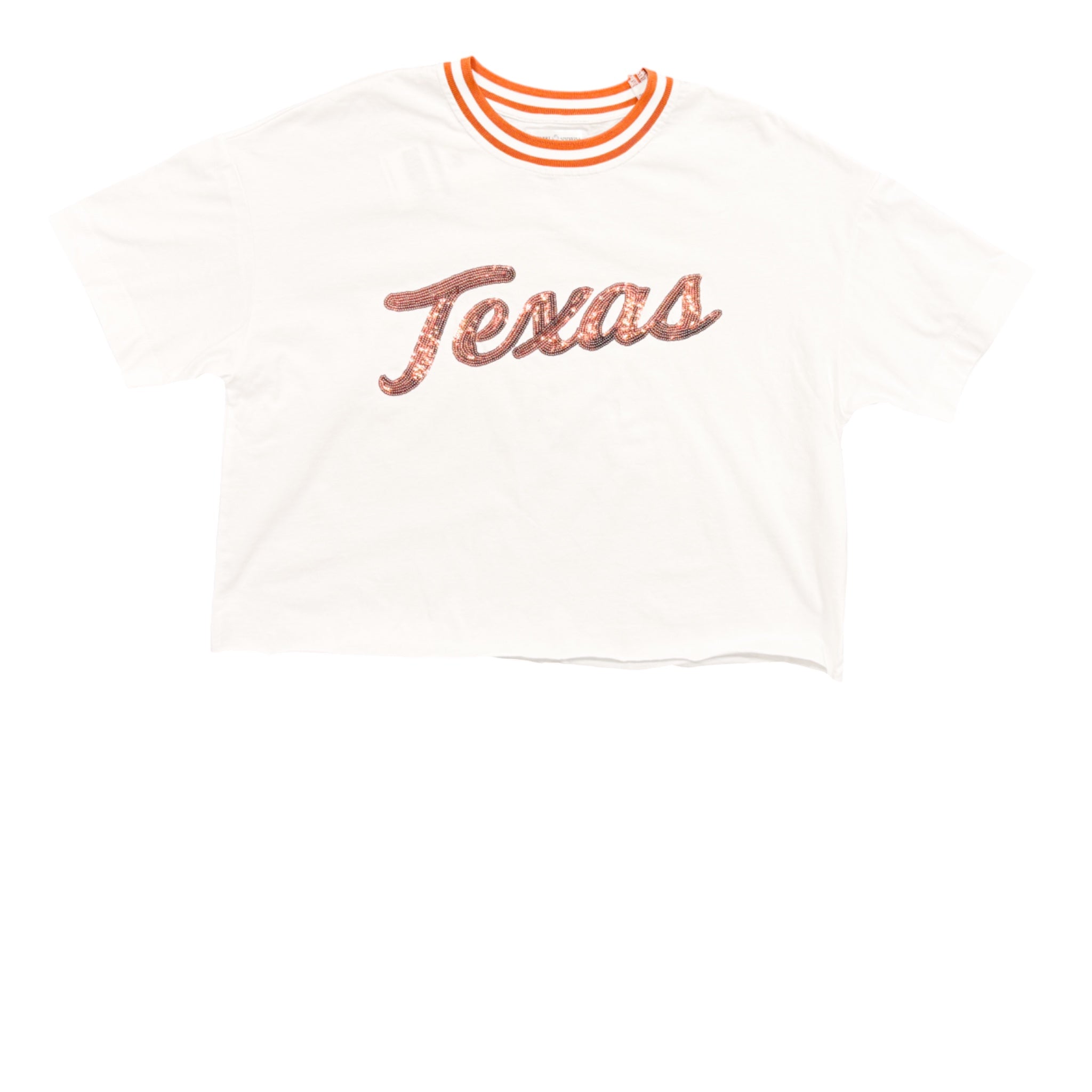 Youth Stewart Simmons Texas Longhorns Grand Slam Sequin Tee White