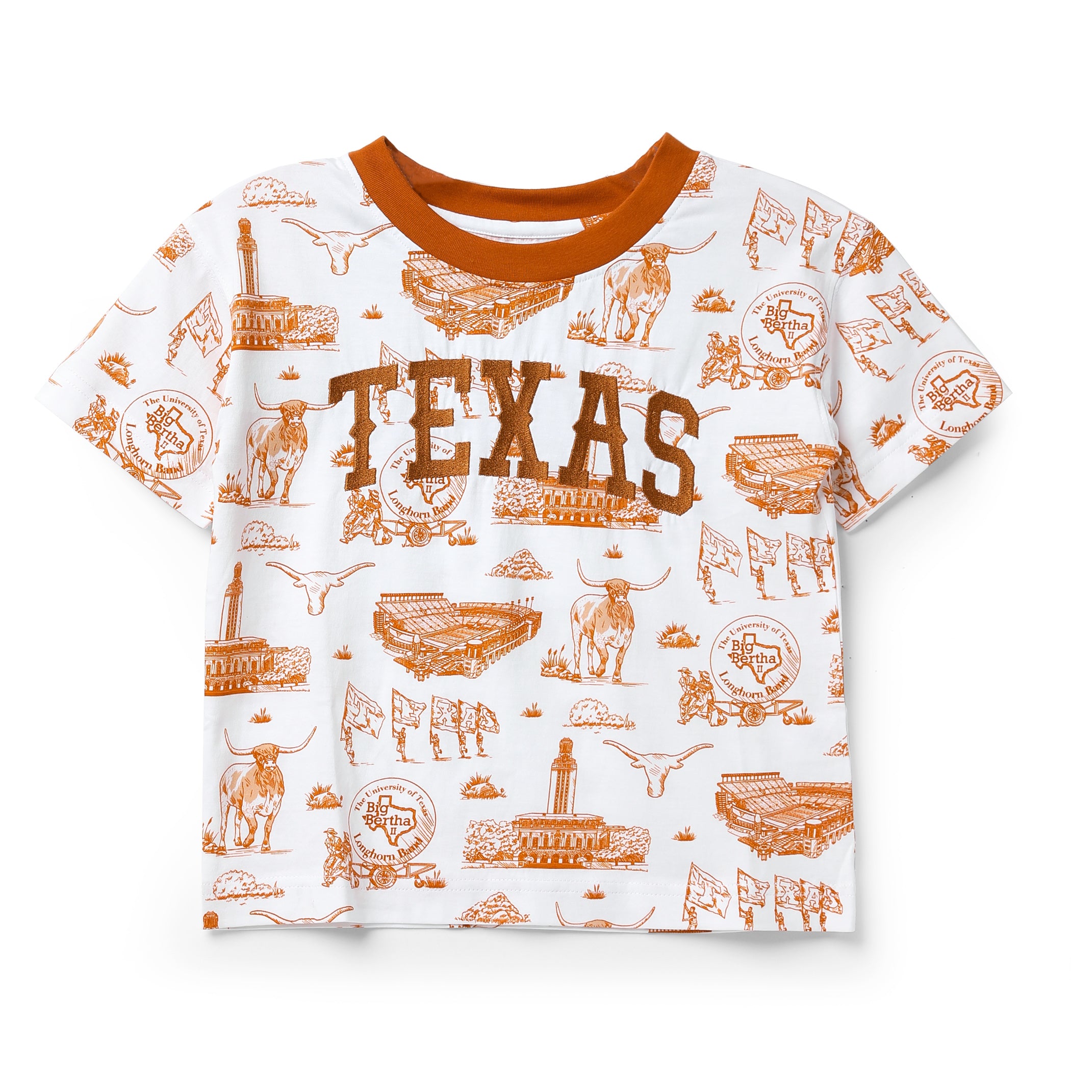 Youth Stewart Simmons Texas Longhorns Team Toile Embroidered Tee