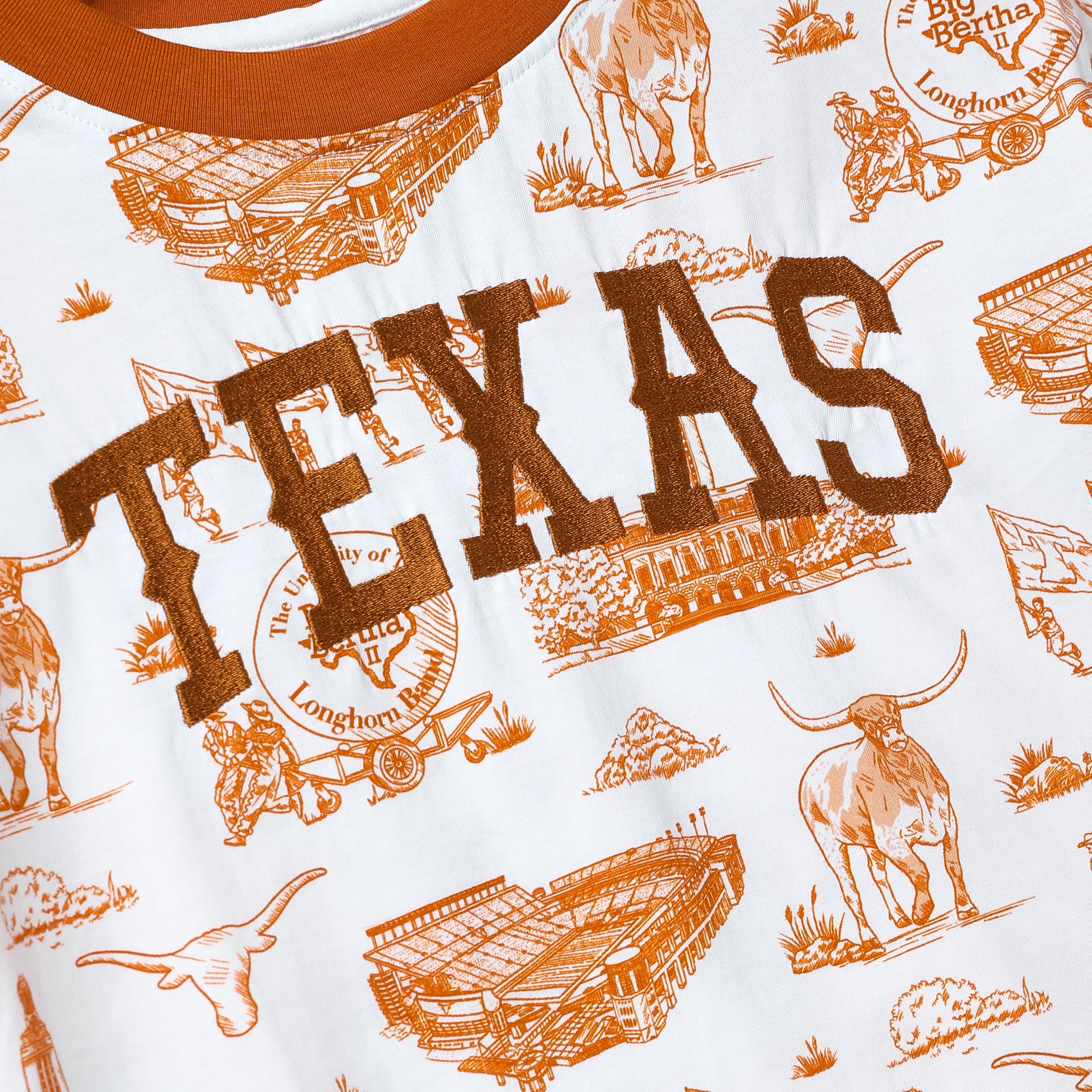 Youth Stewart Simmons Texas Longhorns Team Toile Embroidered Tee