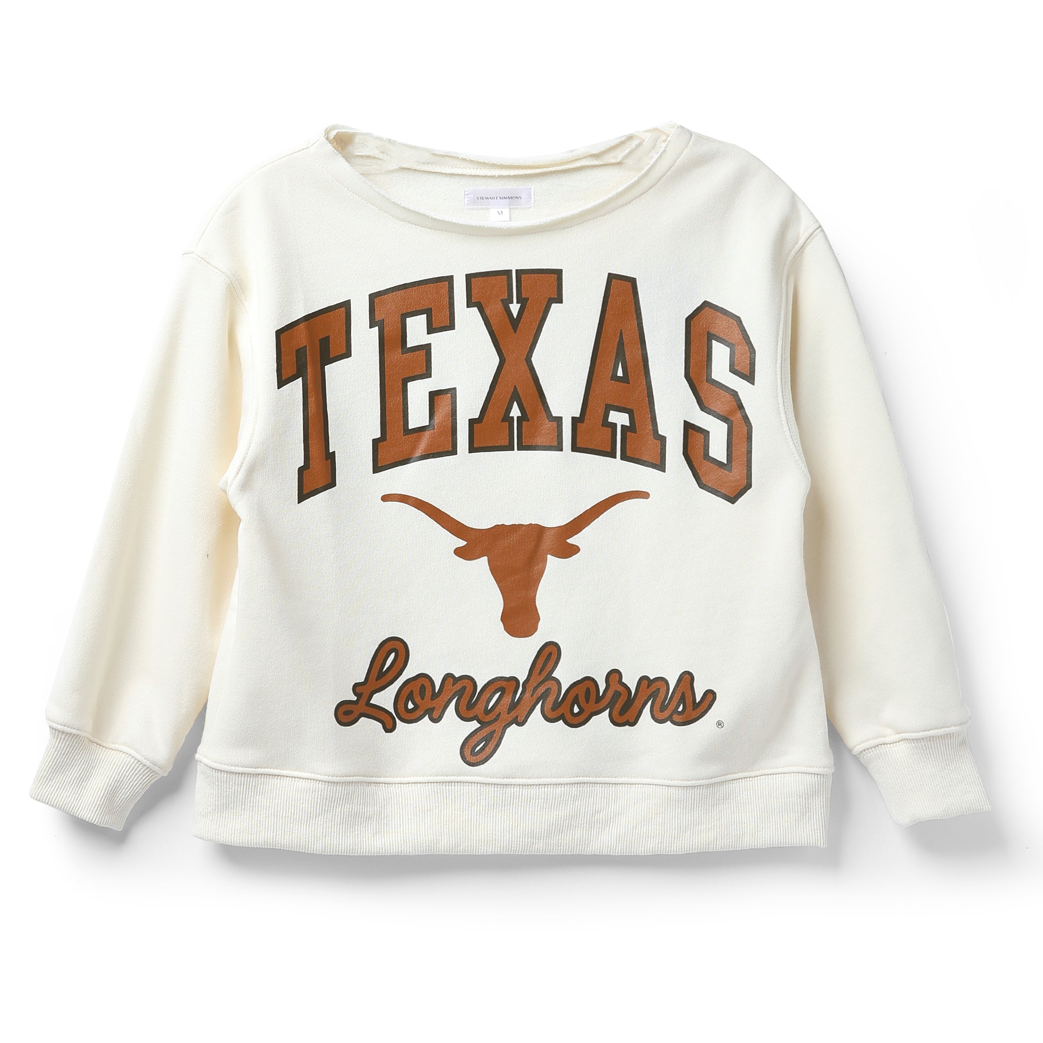 Youth Stewart Simmons Texas Longhorns Overtime Off The Shoulder Sweatshirt