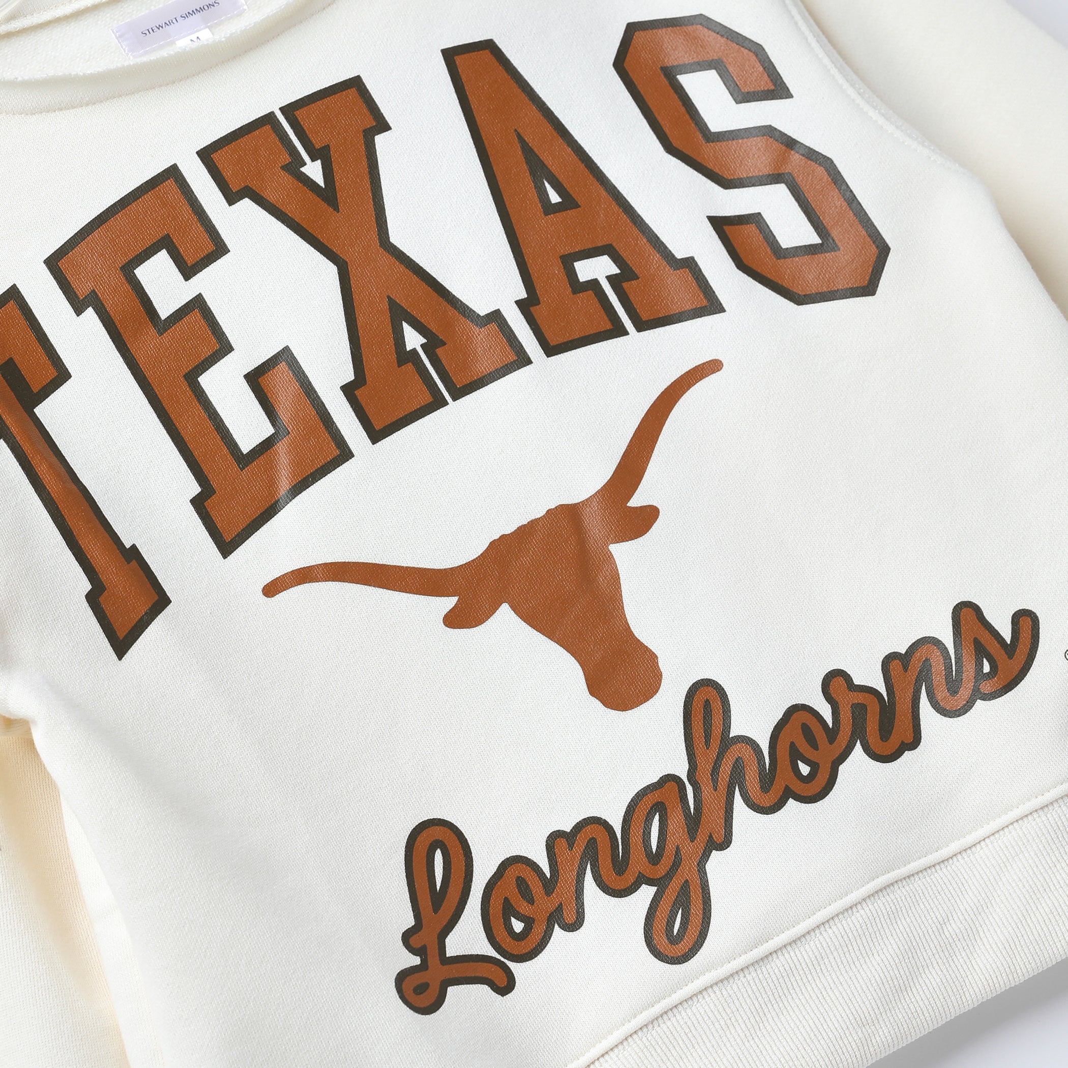 Youth Stewart Simmons Texas Longhorns Overtime Off The Shoulder Sweatshirt