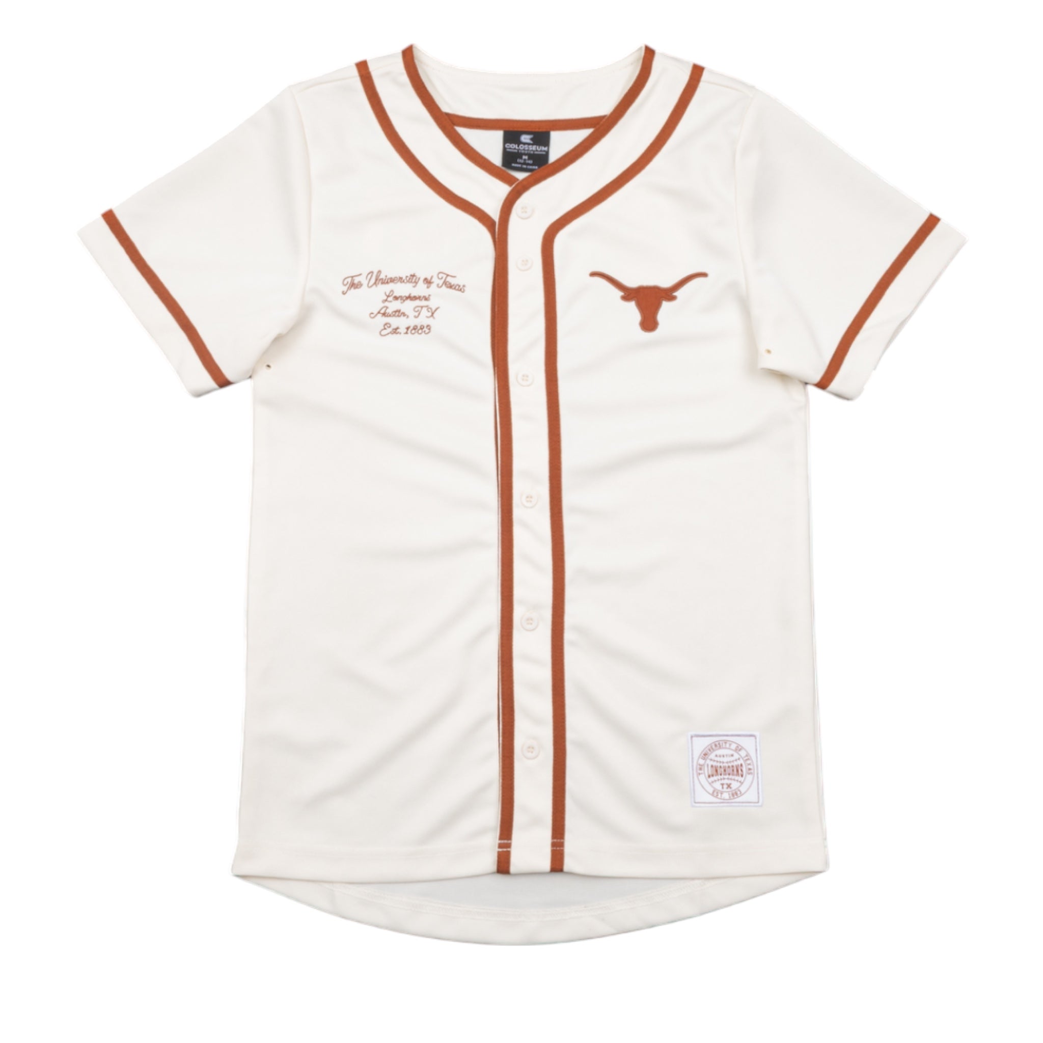 Youth Texas Longhorns Hunter Seeker Baseball Jersey Ivory