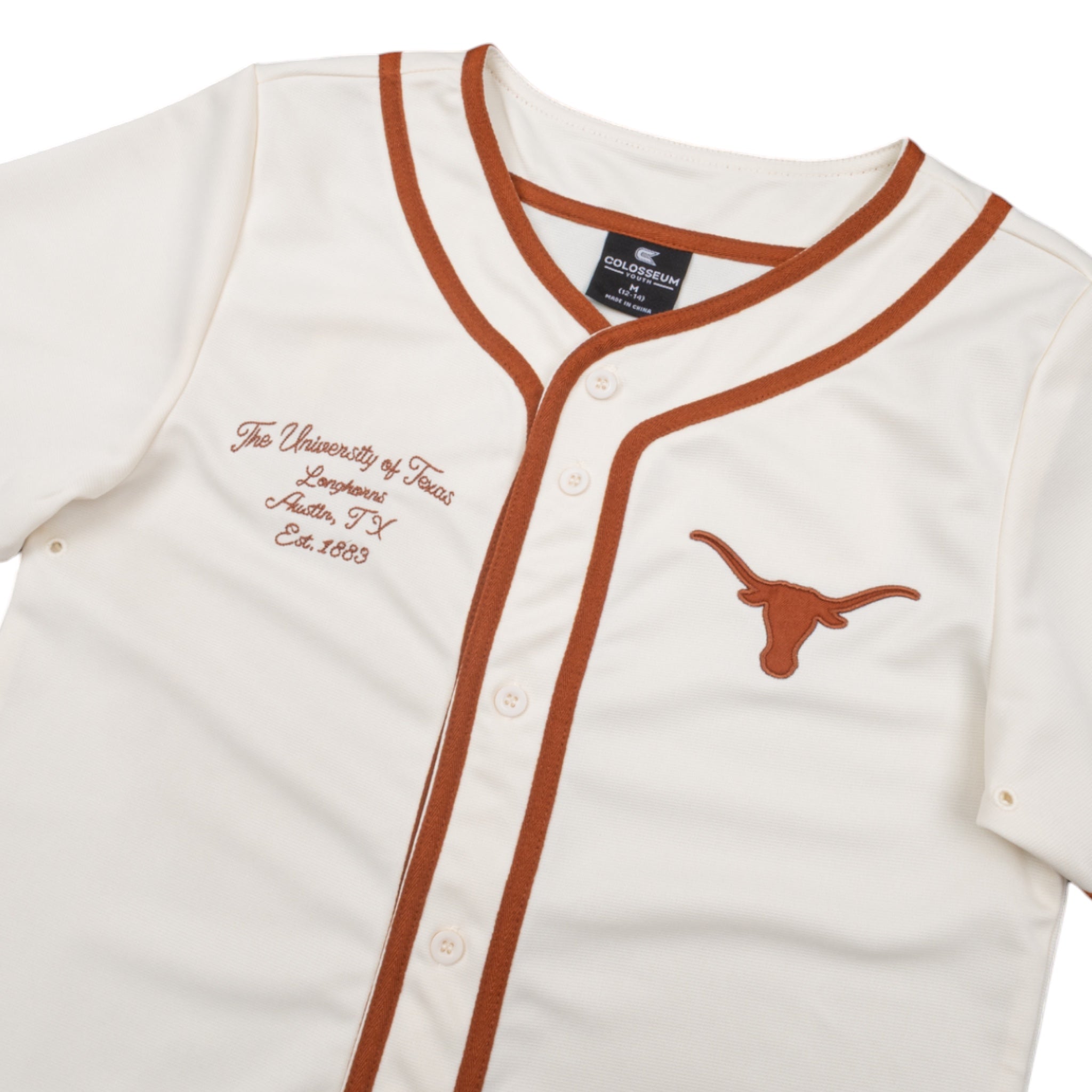 Youth Texas Longhorns Hunter Seeker Baseball Jersey Ivory