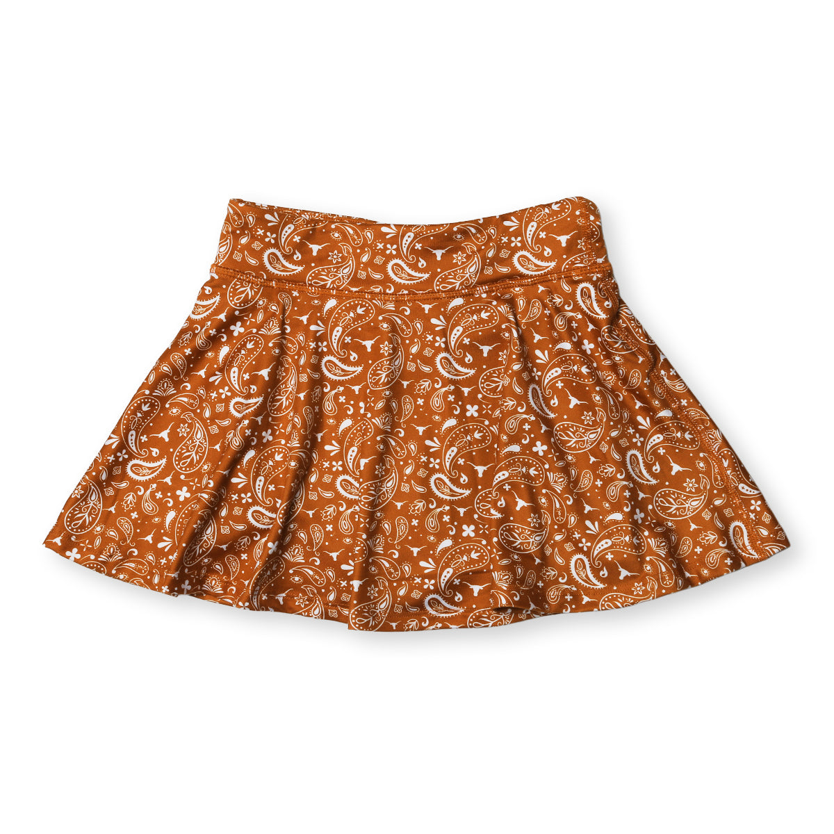 Youth ZooZatZ Texas Longhorns All Over Print Paisley Flowy Skort