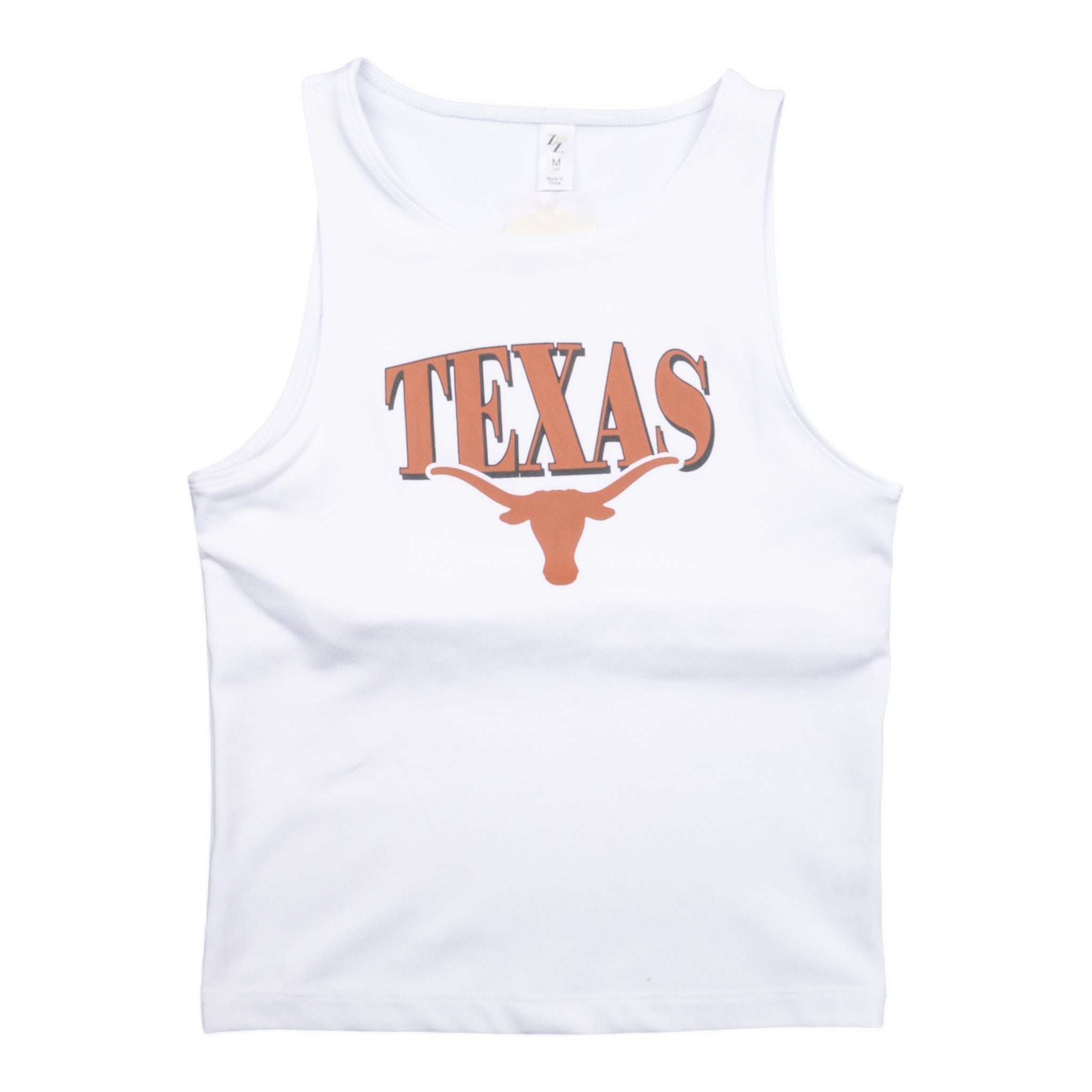 Youth ZooZatZ Texas Longhorns Athletic Crop Tank White