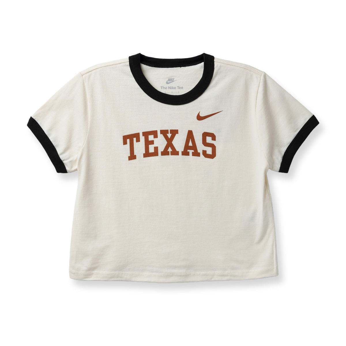 Youth Nike Texas Longhorns Girls Sideline Ringer Short Sleeve Crop Tee