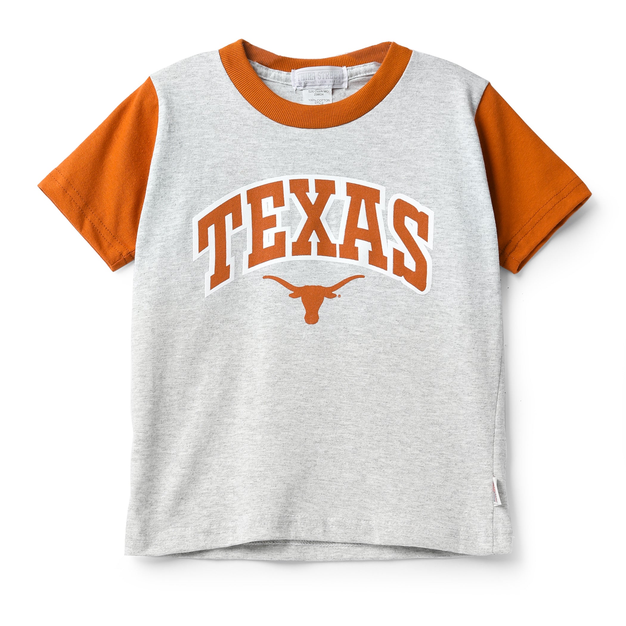 Youth Texas Longhorns Contrast Sleeve Tee