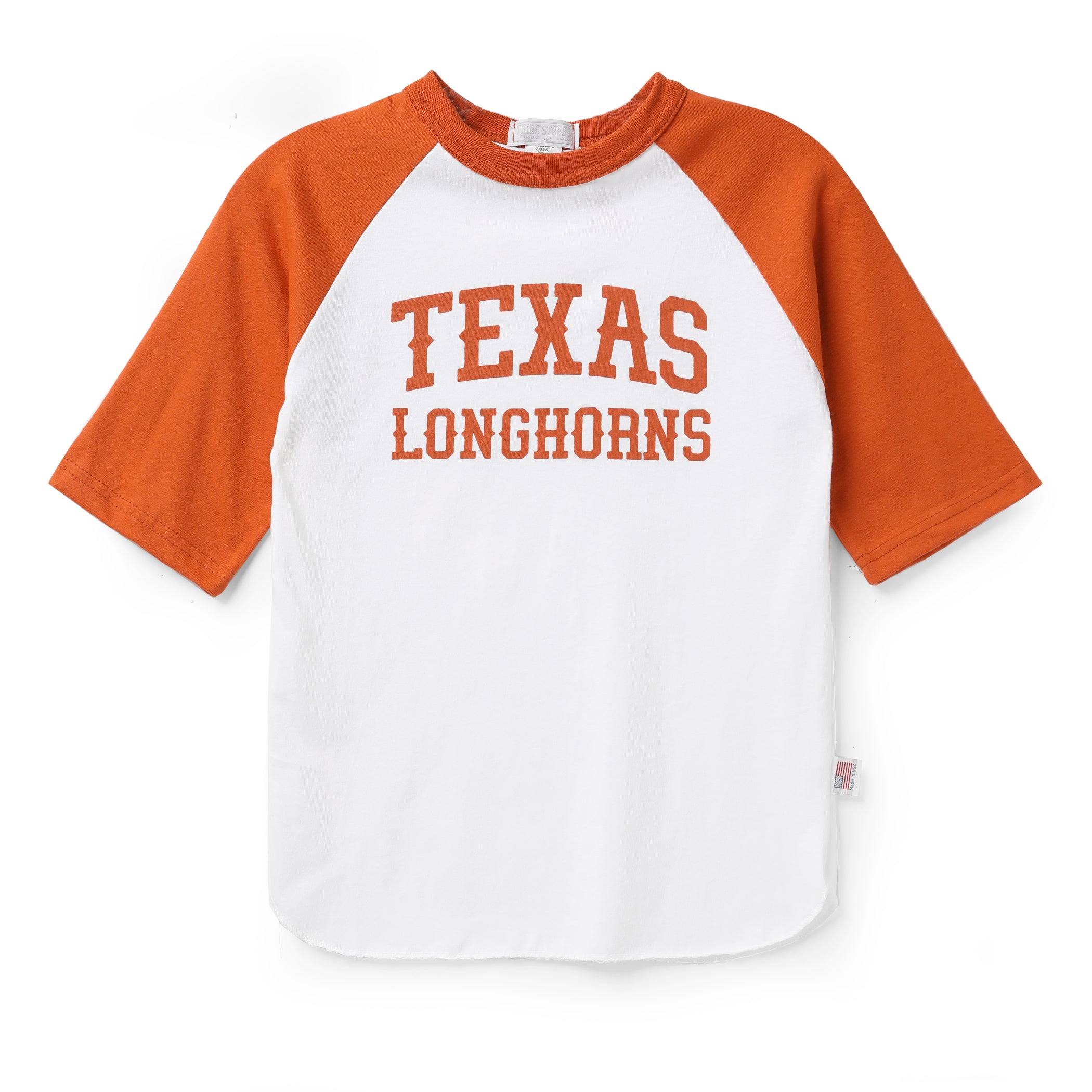 Youth Texas Longhorns Raglan Cotton Tee