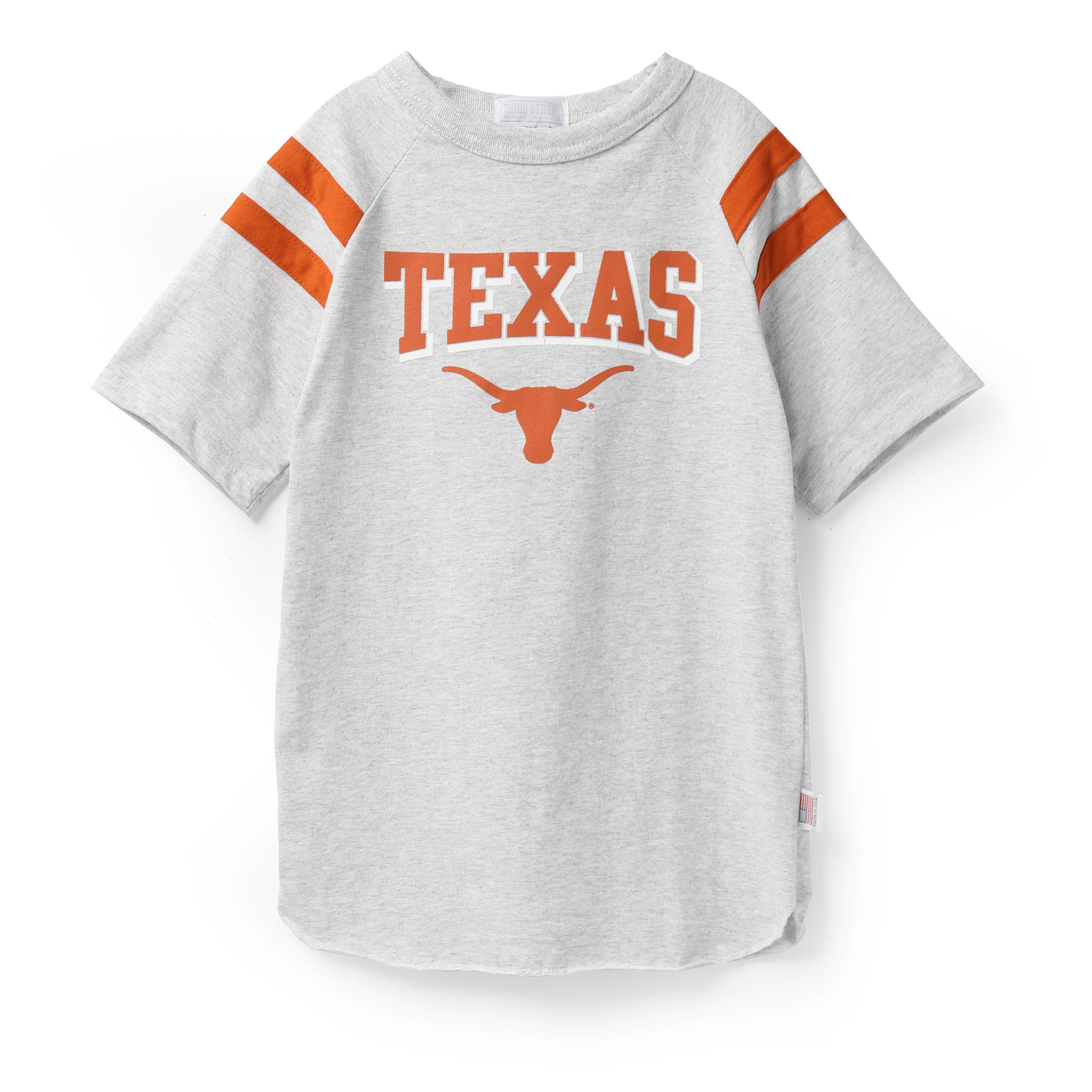 Youth Texas Longhorns Raglan with Sleeve Stripes Tee